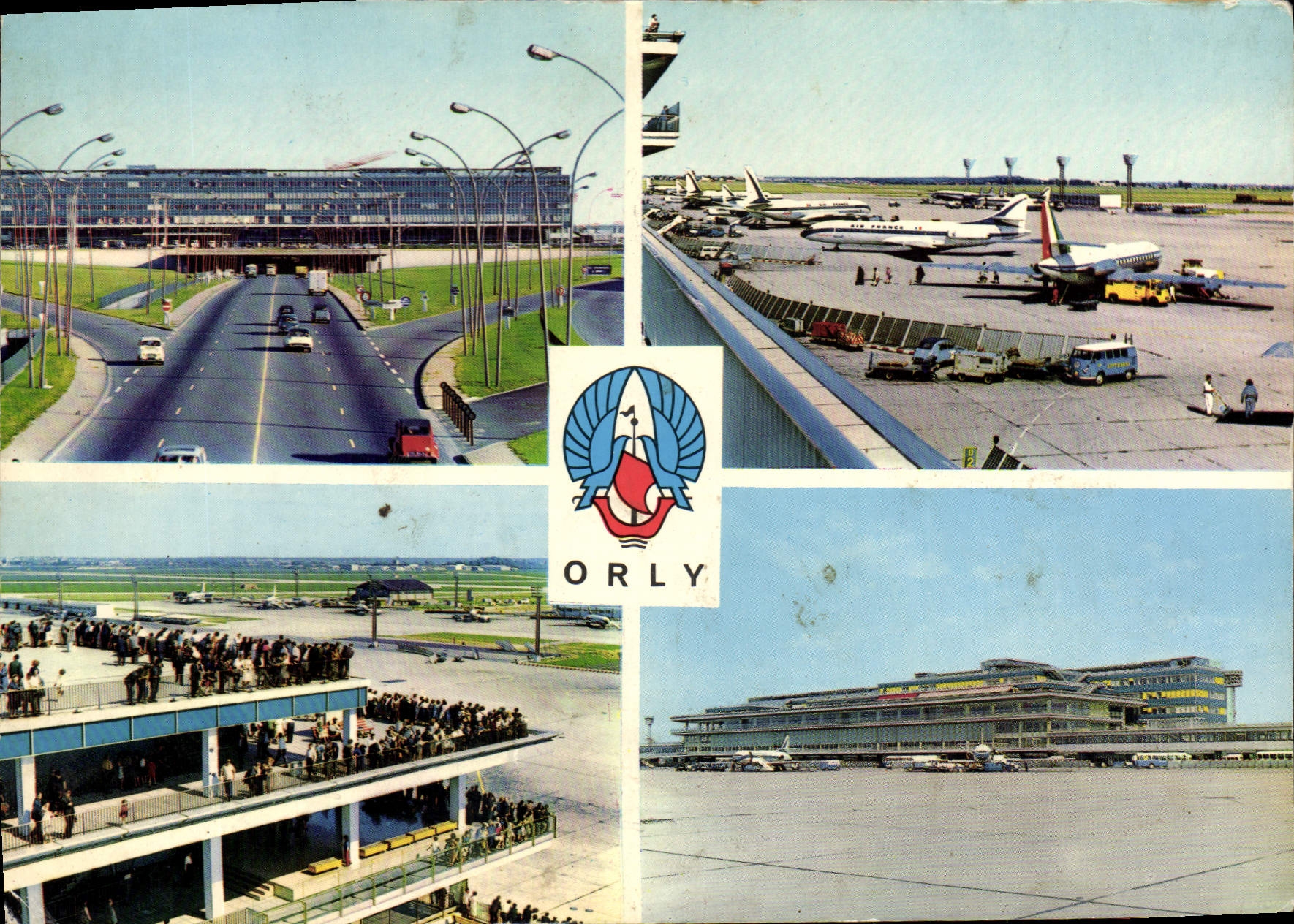 POSTAL MODERNA aeropuerto plano de Orly de la aviación del ataque frontal meridional de las terrazas del estacionamiento del espacio del aeropuerto de París Orly del aeropuerto