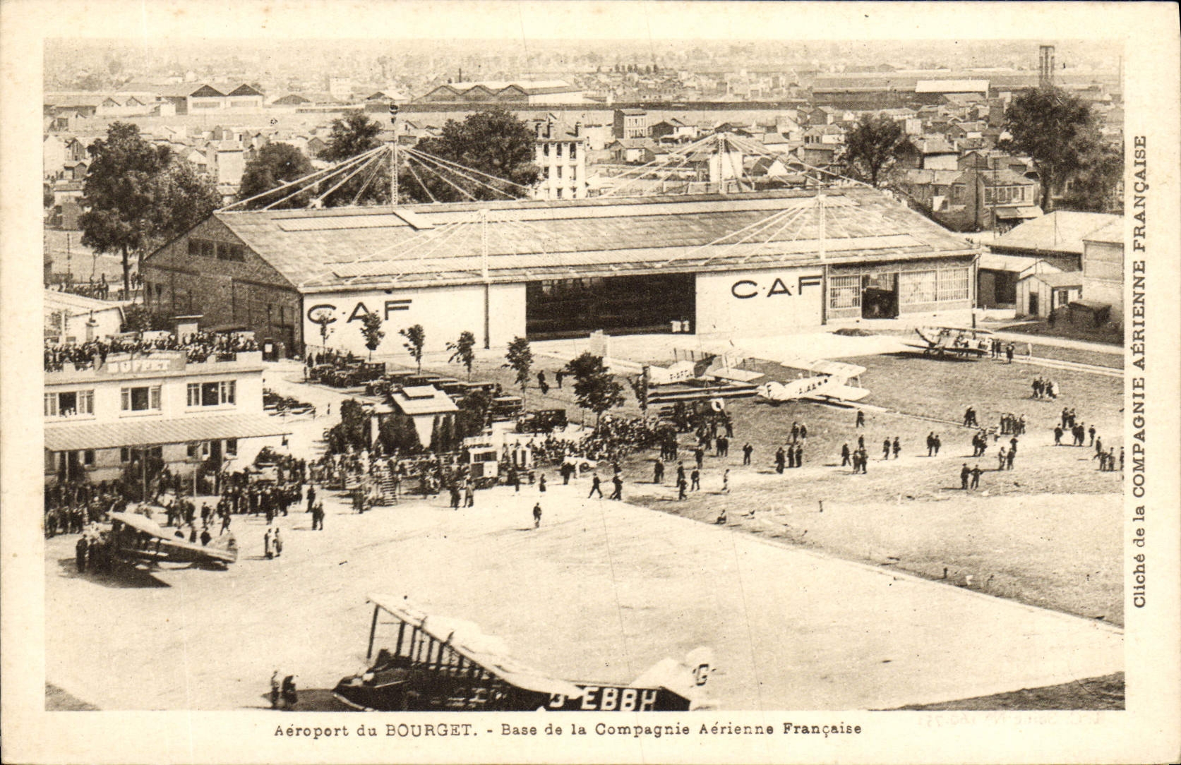 CPA Avion Aviation Aeroport du Bourget Base de la Compagnie aerienne Francaise