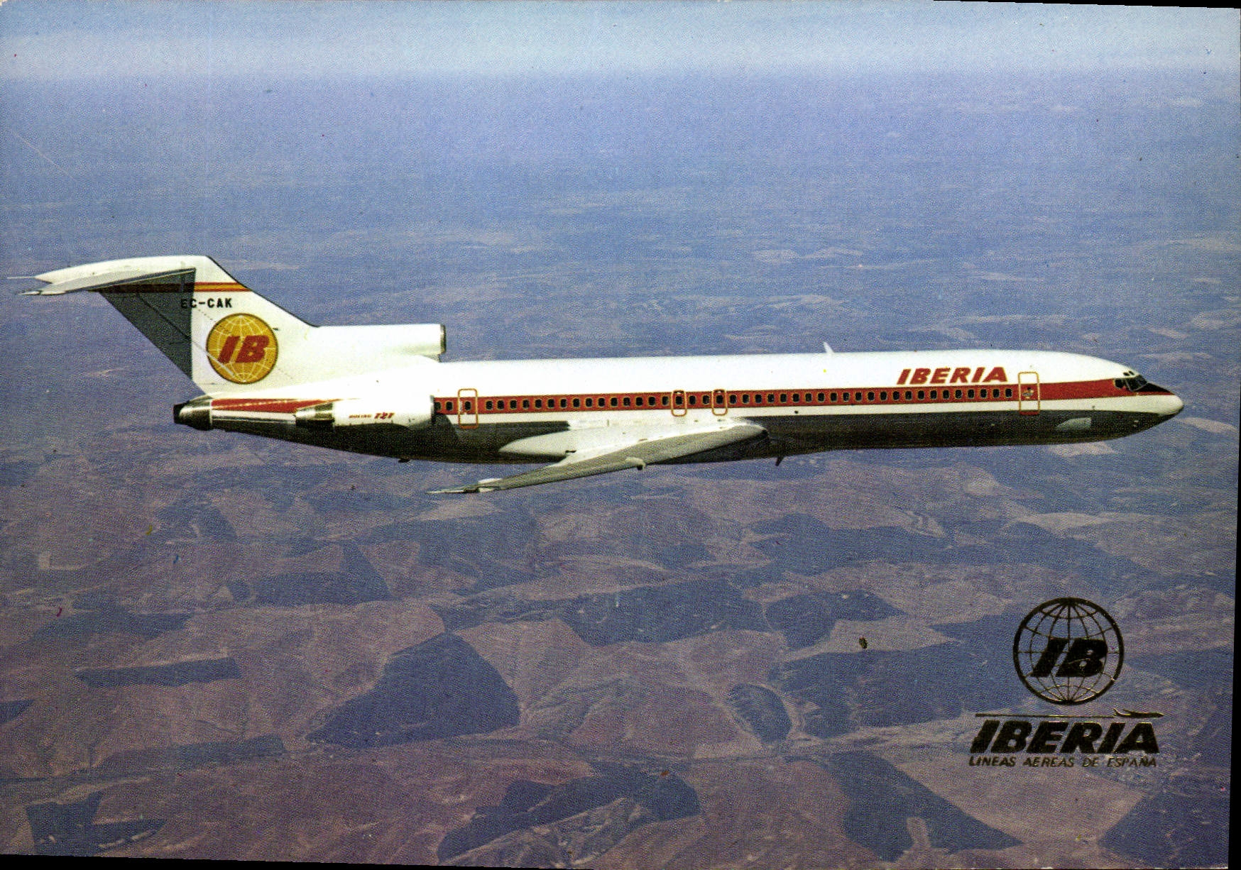MODERN CARD Plane Aviation Boeing 727.256 Iberia