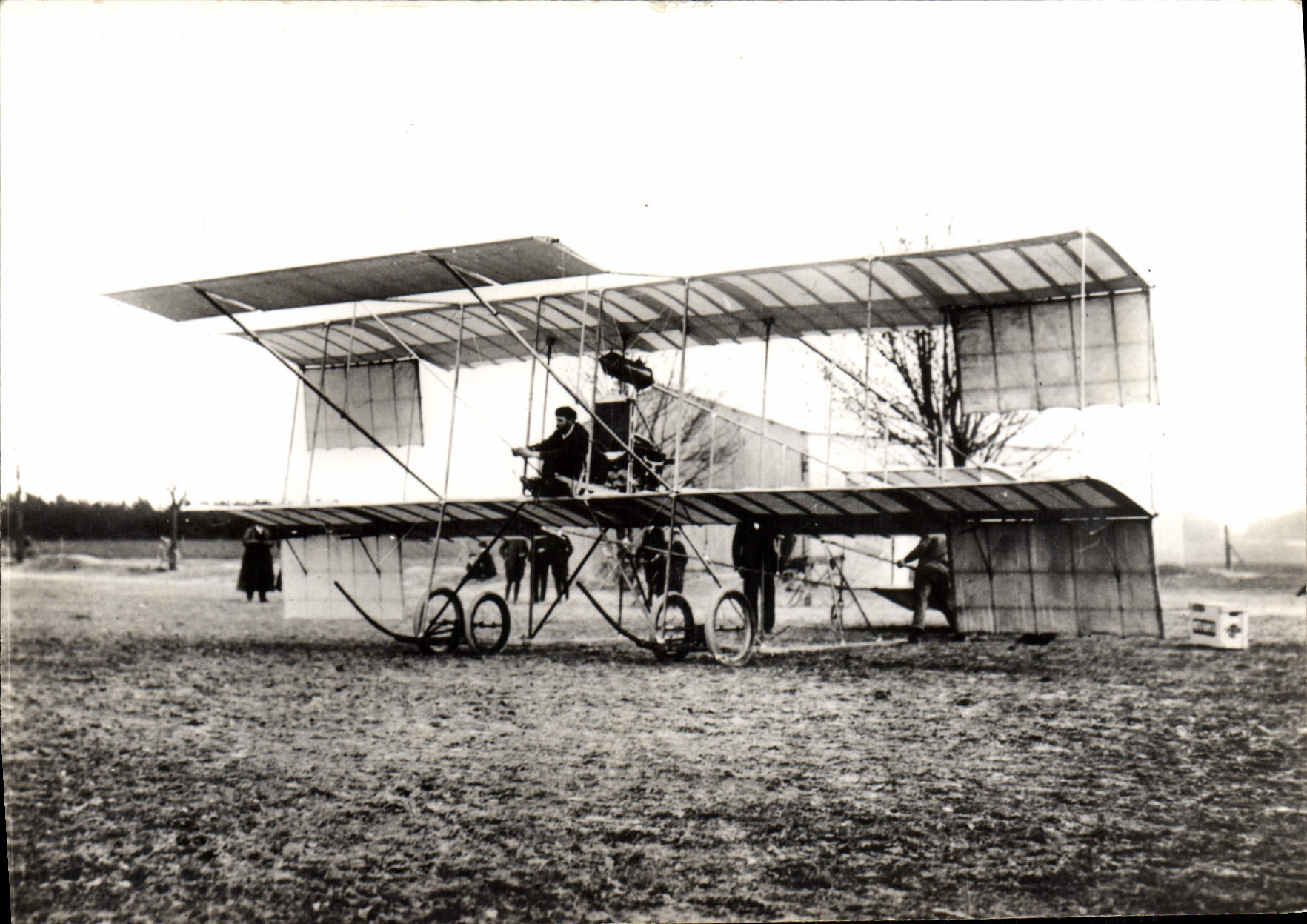 MODERN CARD Plane Aviation Biplane April 1909 Farman