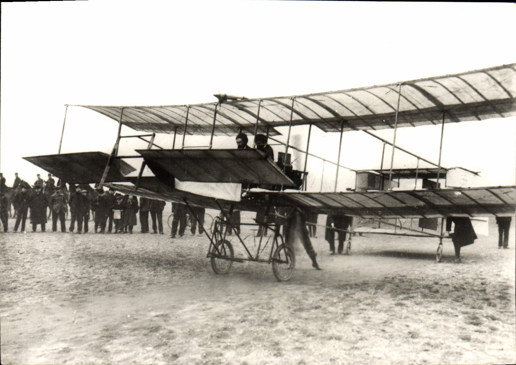 MODERN CARD Avion Aviation March 28th, 1908 First flight with Delagrange passenger takes along Henry Farman