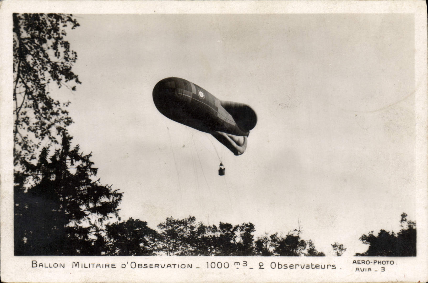 CPA Avion Aviation Ballon militaire d'observation