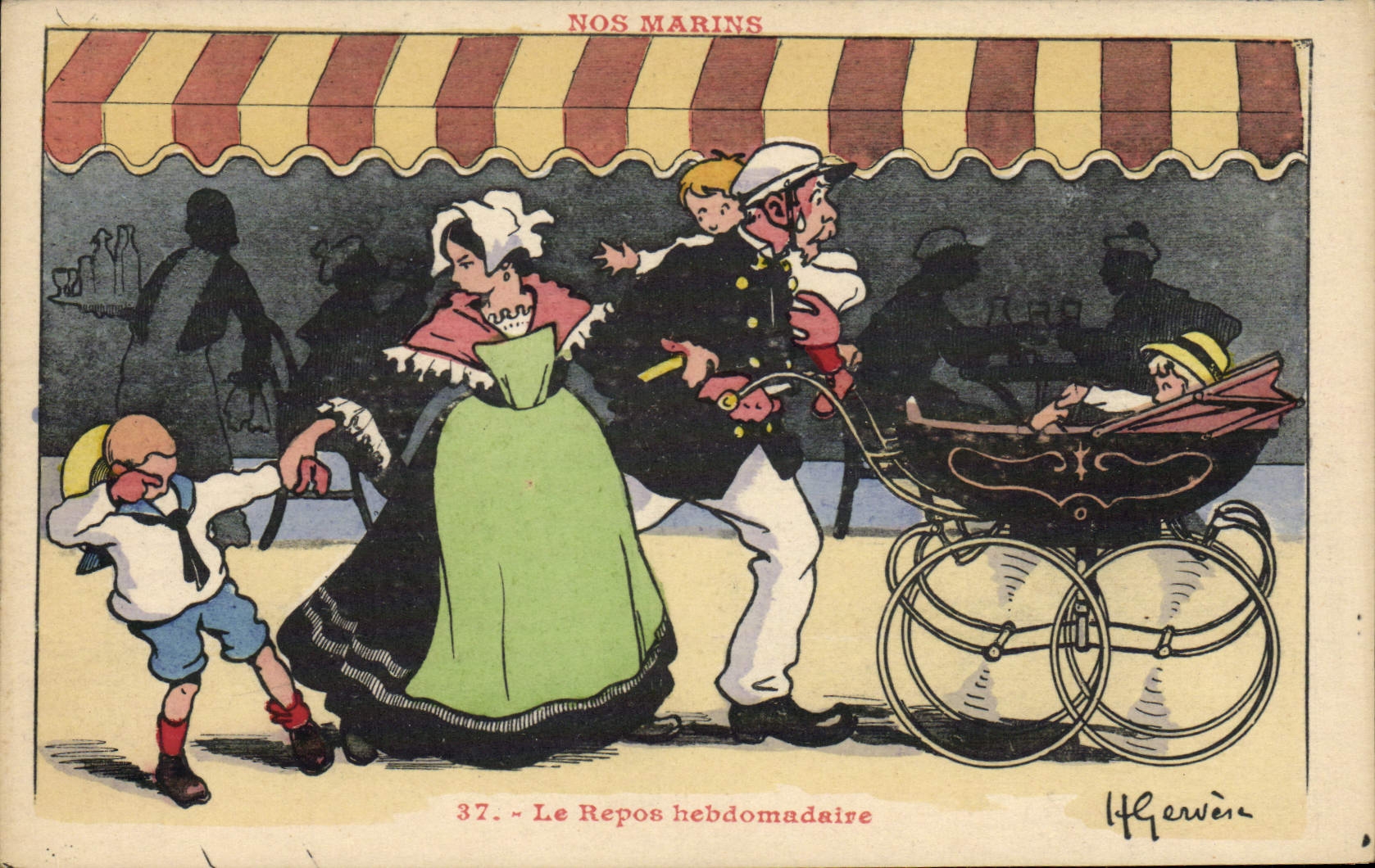 Ilustrador de Gervese de la POSTAL de la VENDIMIA nuestro resto semanal de los marineros