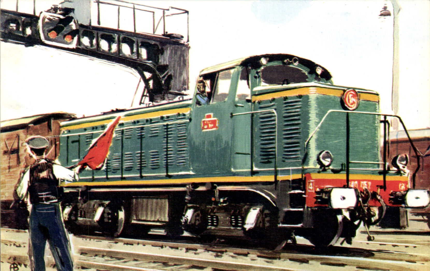 MODERN CARD Standard Train Electric Diesel loco 040 OF the SNCF