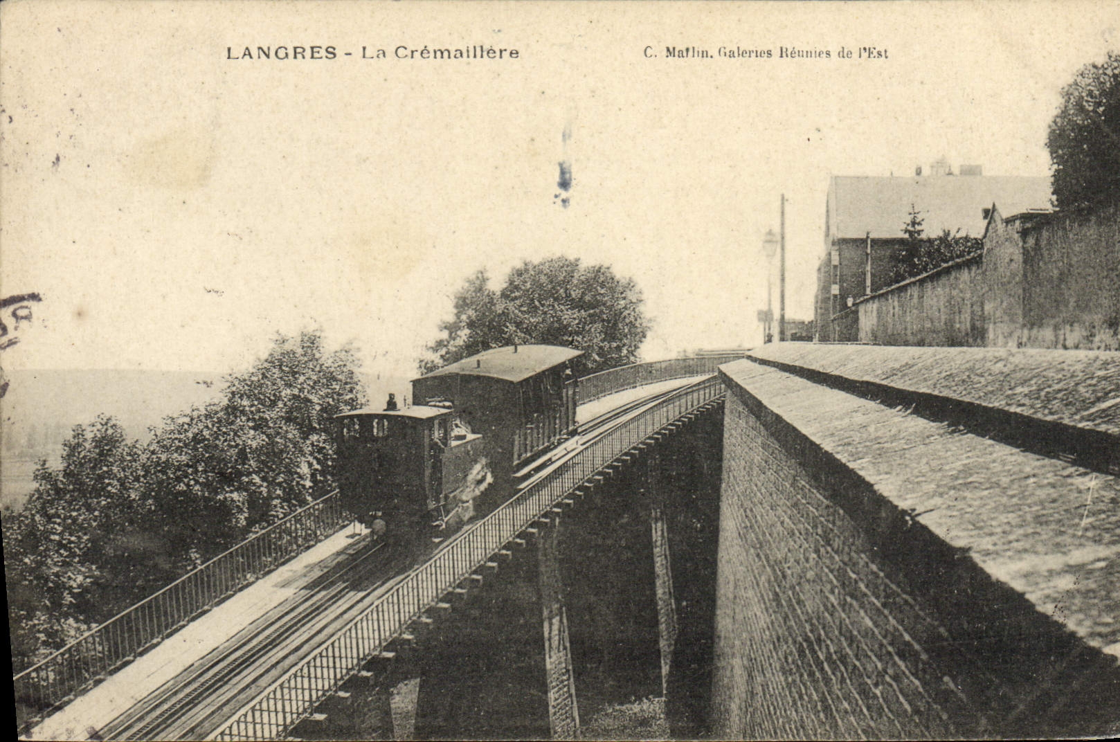 CPA Tramway Langres La cremaillere 