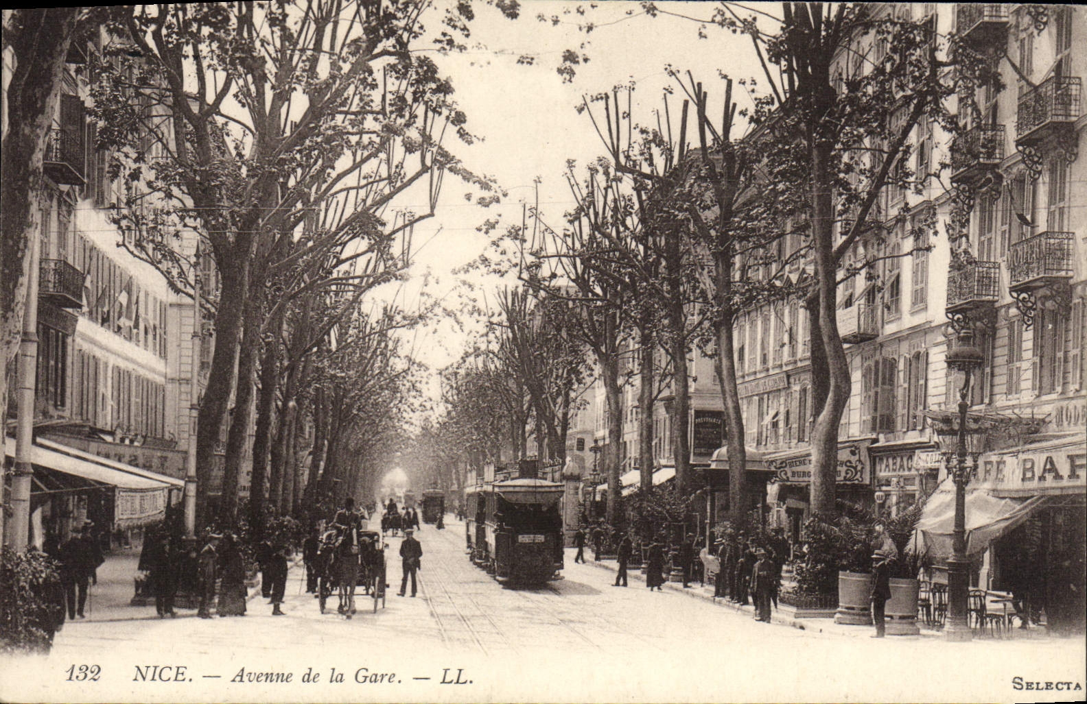 CPA Tramway Nice Avenue de la gare
