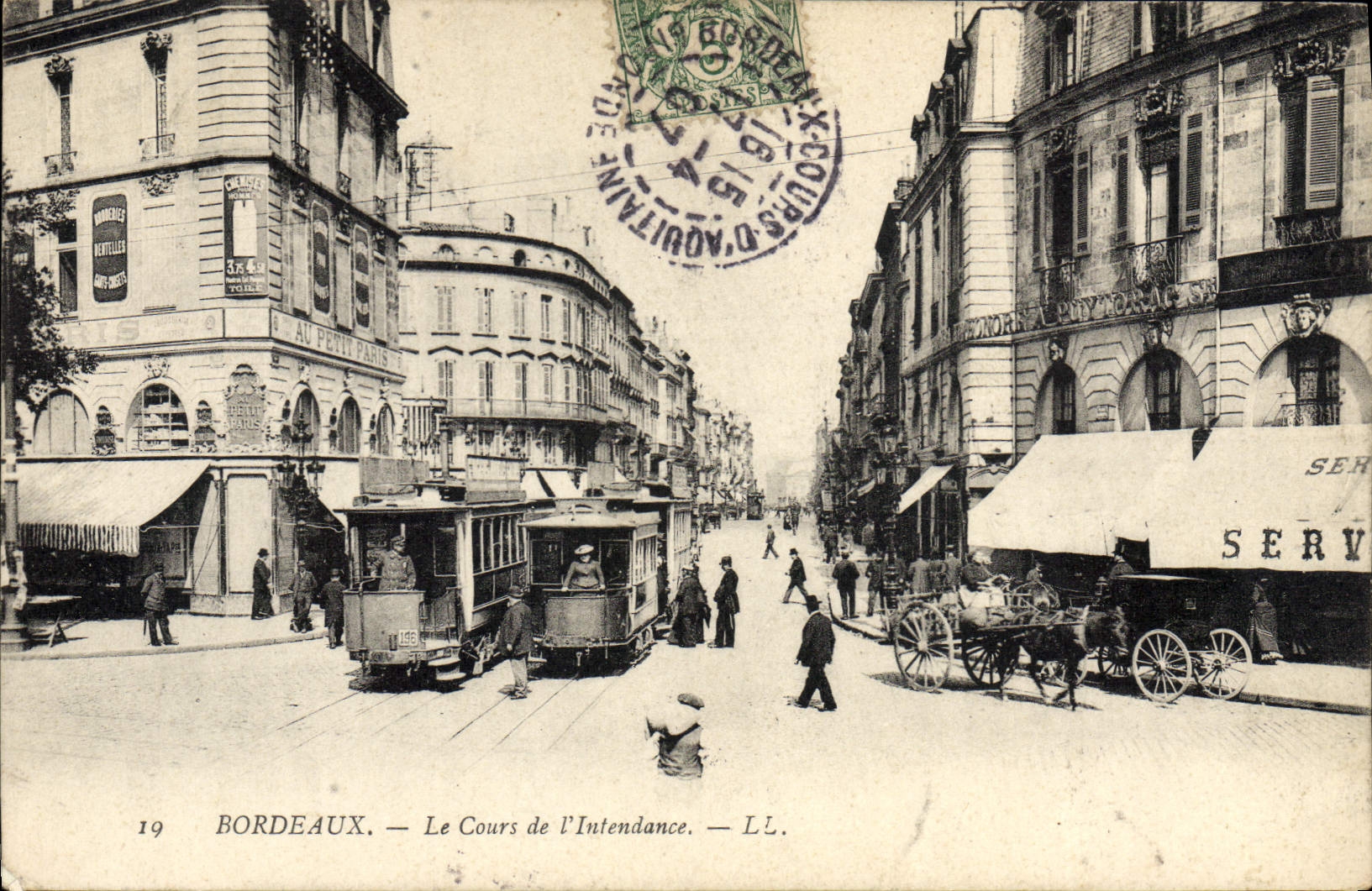 CPA Tramway Bordeaux Le cours de l'intendance 