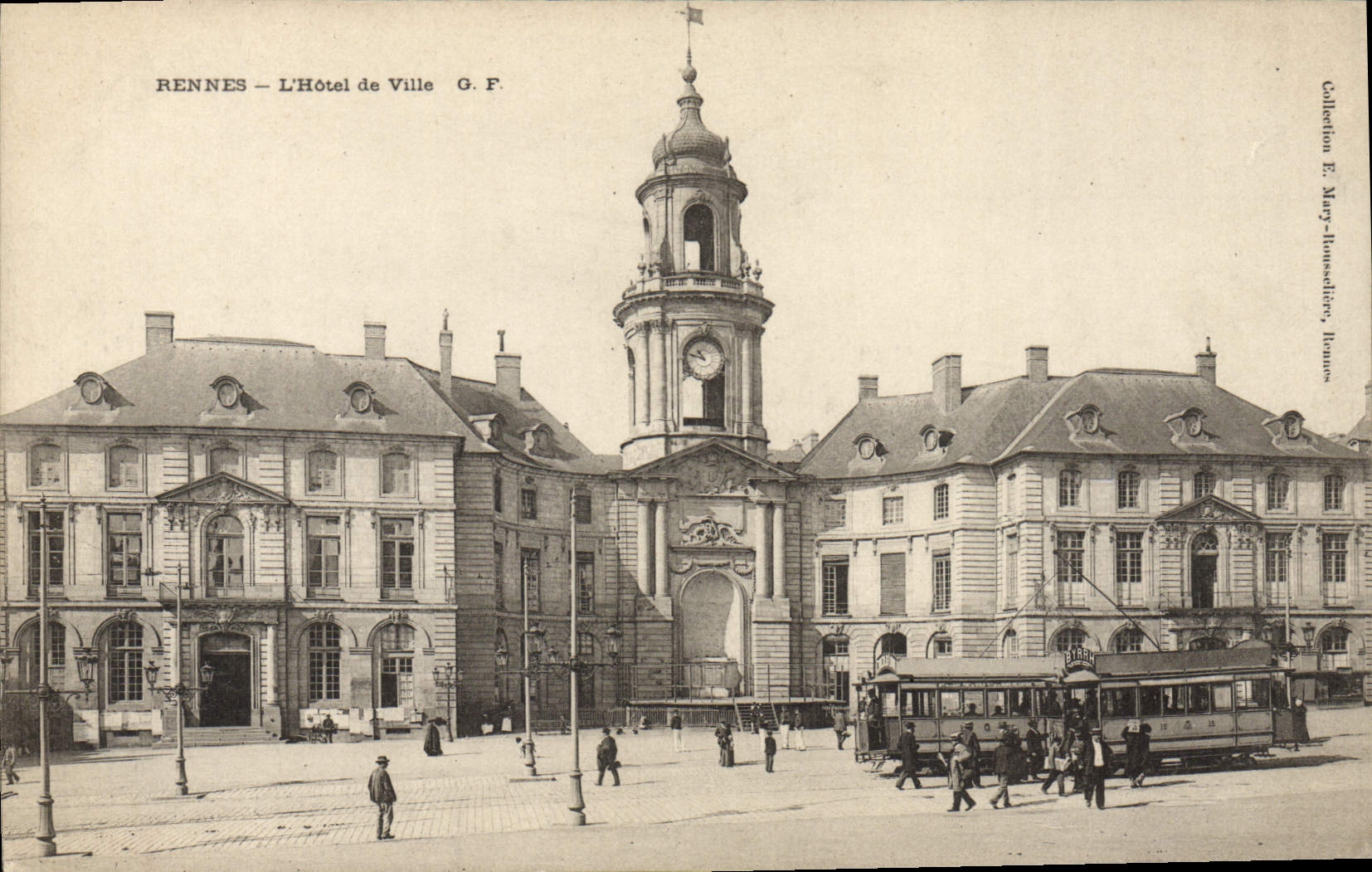 CPA Tramway Rennes L'hotel de ville 