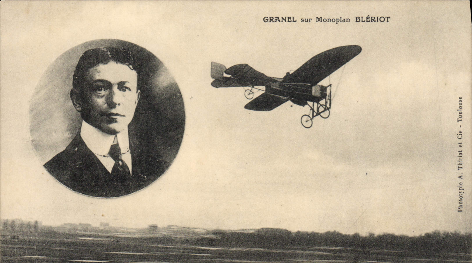 CPA Avion Aviation Granel sur monoplan Bleriot 