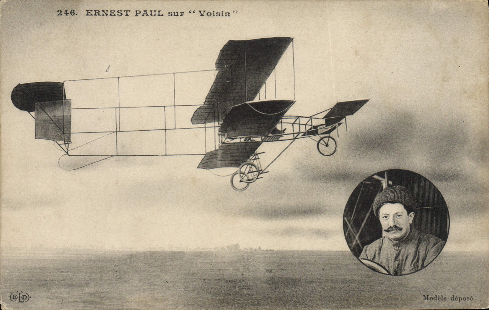 VINTAGE POSTCARD Plane Aviation Ernest Paul on Neighbor