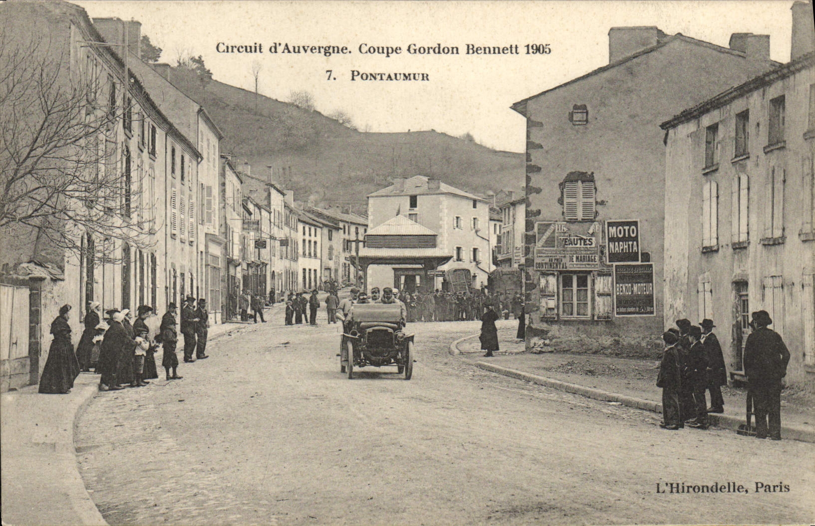 VINTAGE POSTCARD Automobile Cut Gordon Bennett 1905 Pontaumur