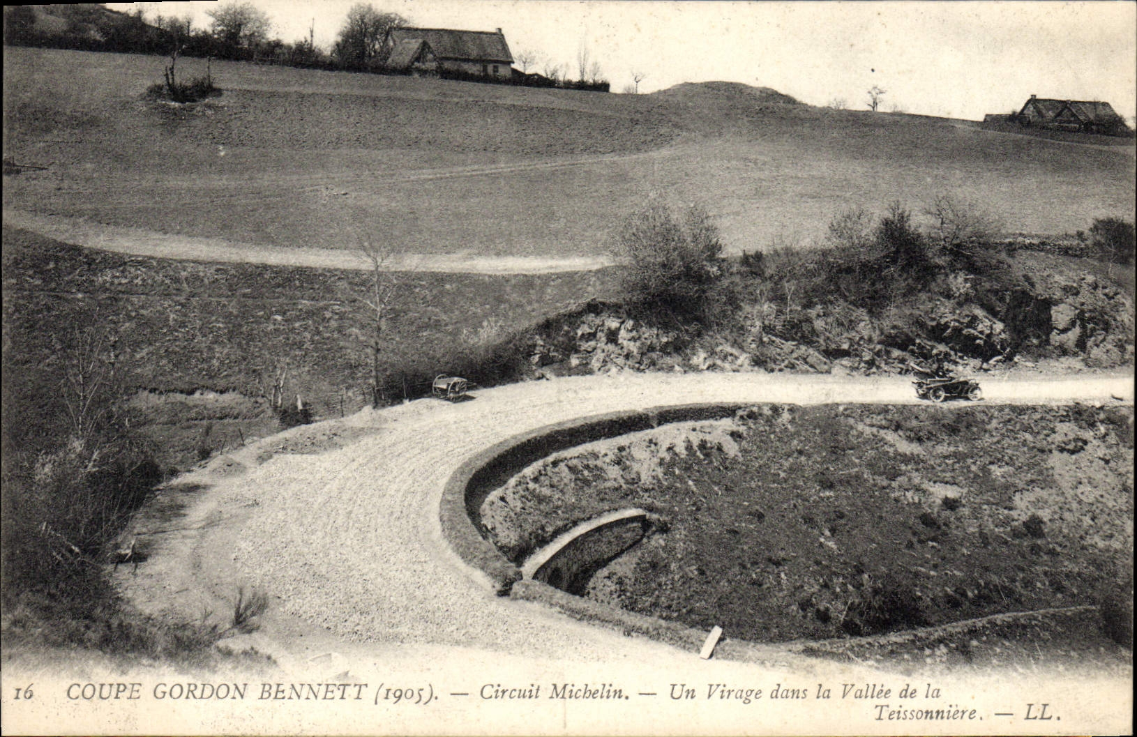 CPA Automobile Coupe Gordon Bennett 1905 Circuit Michelin Un virage dans la vallee de Teissonniere