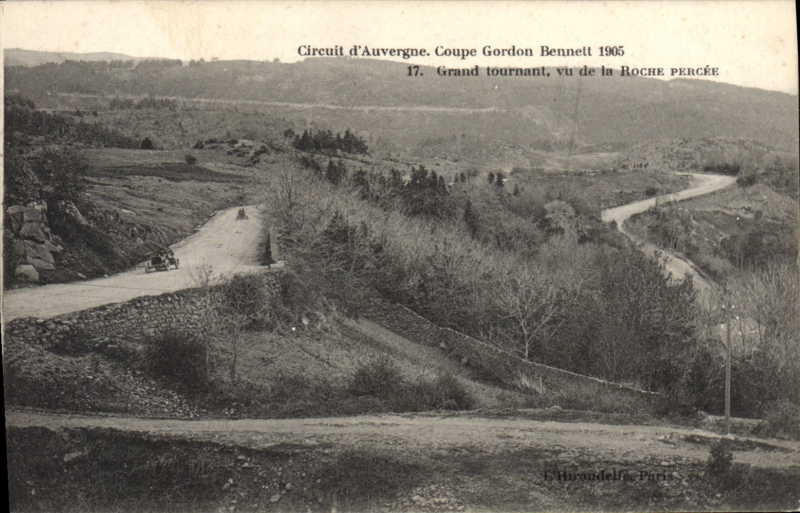 CPA Automobile Coupe Gordon Bennett 1905 Circuit Michelin Grand tournant vu de la roche percee