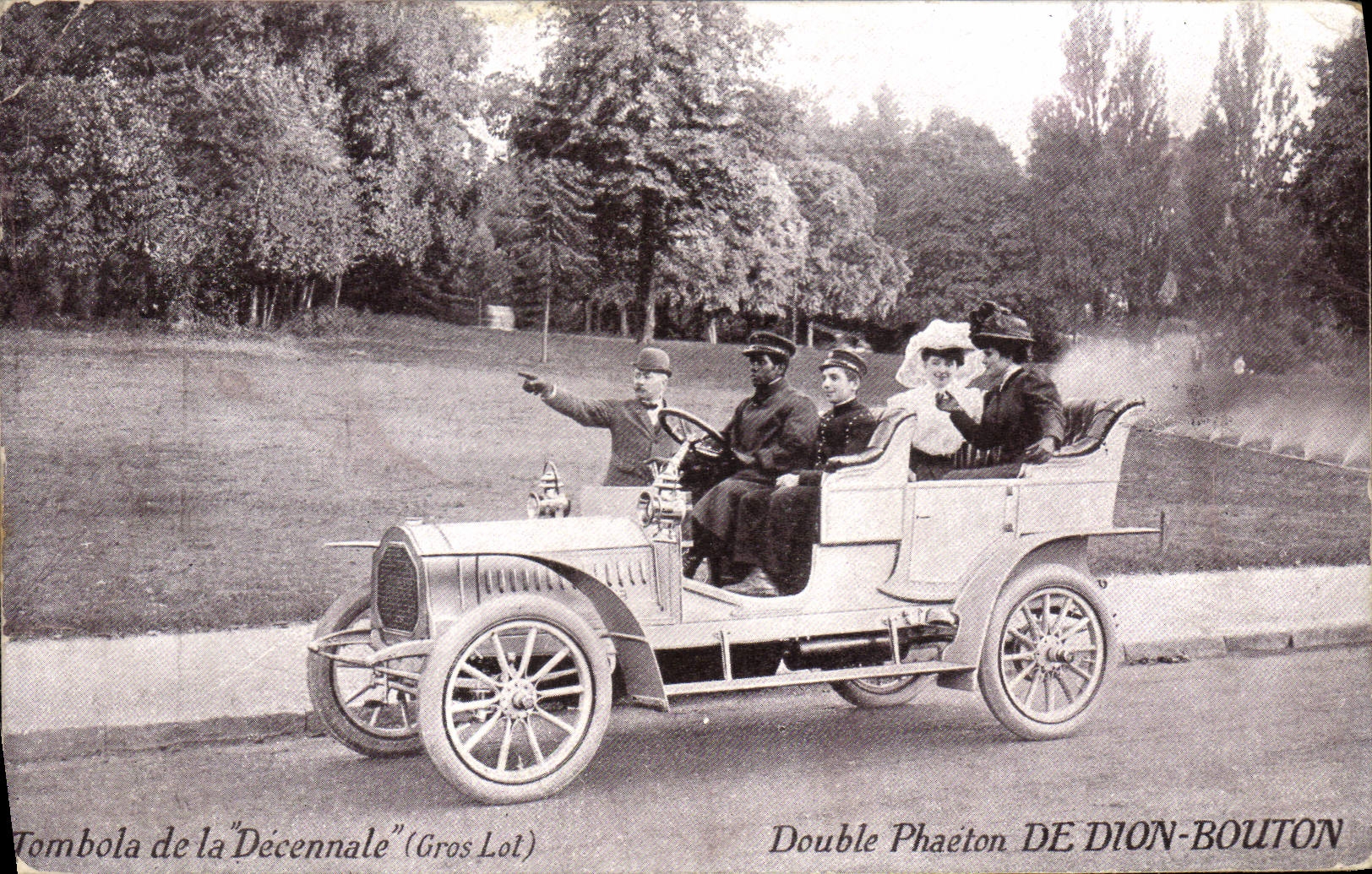 CPA Automobile Tombola de la decennale Double Phaeton de Dion Bouton
