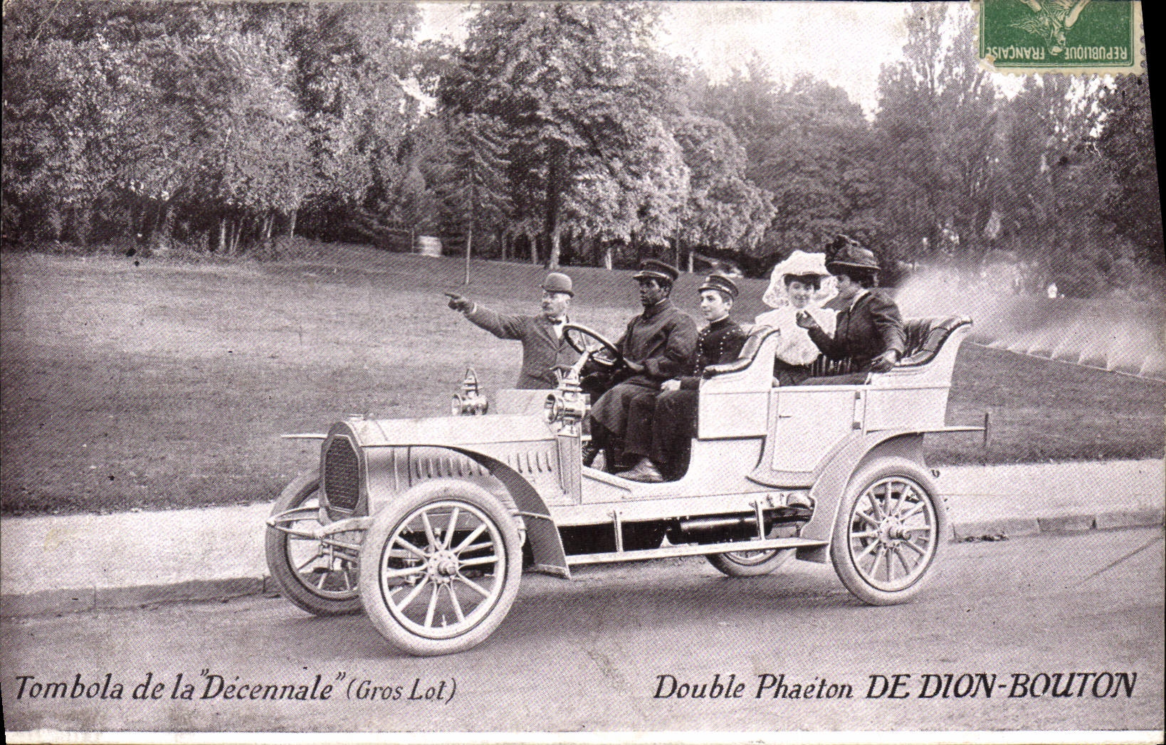 CPA Automobile Tombola de la decennale Double Phaeton de Dion Bouton