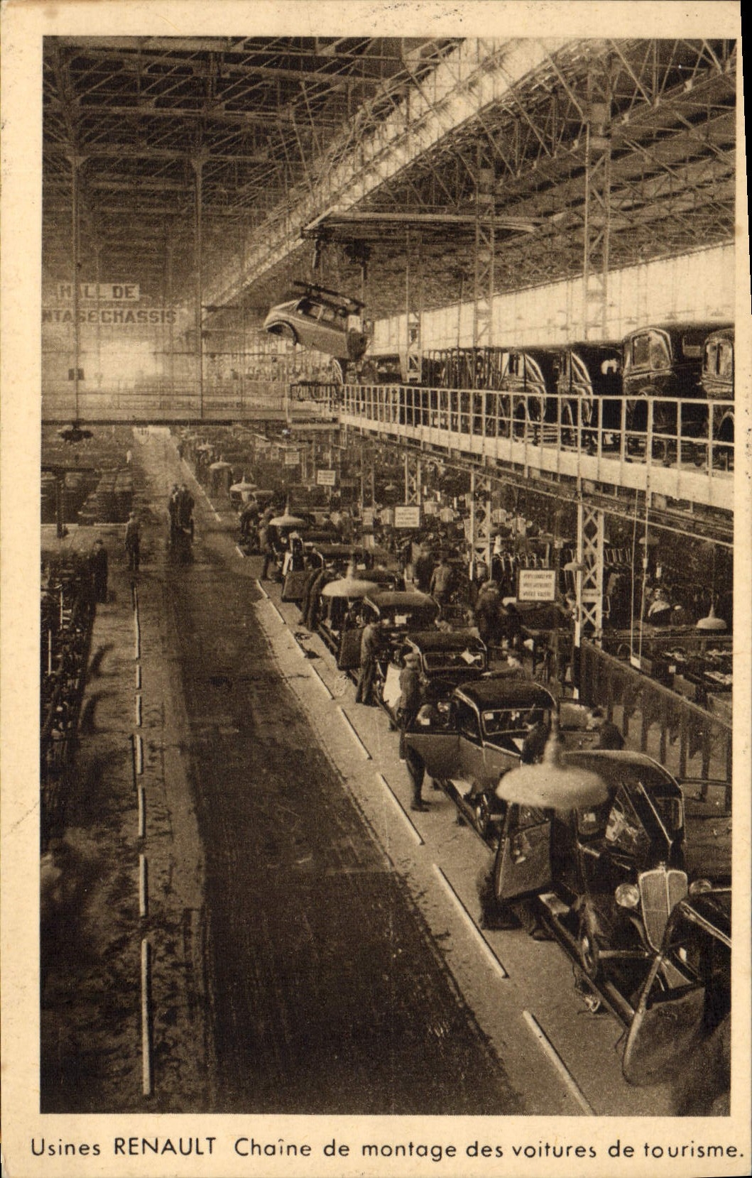 CPA Automobile Usines Renault Chaine de montage des voitures de tourisme