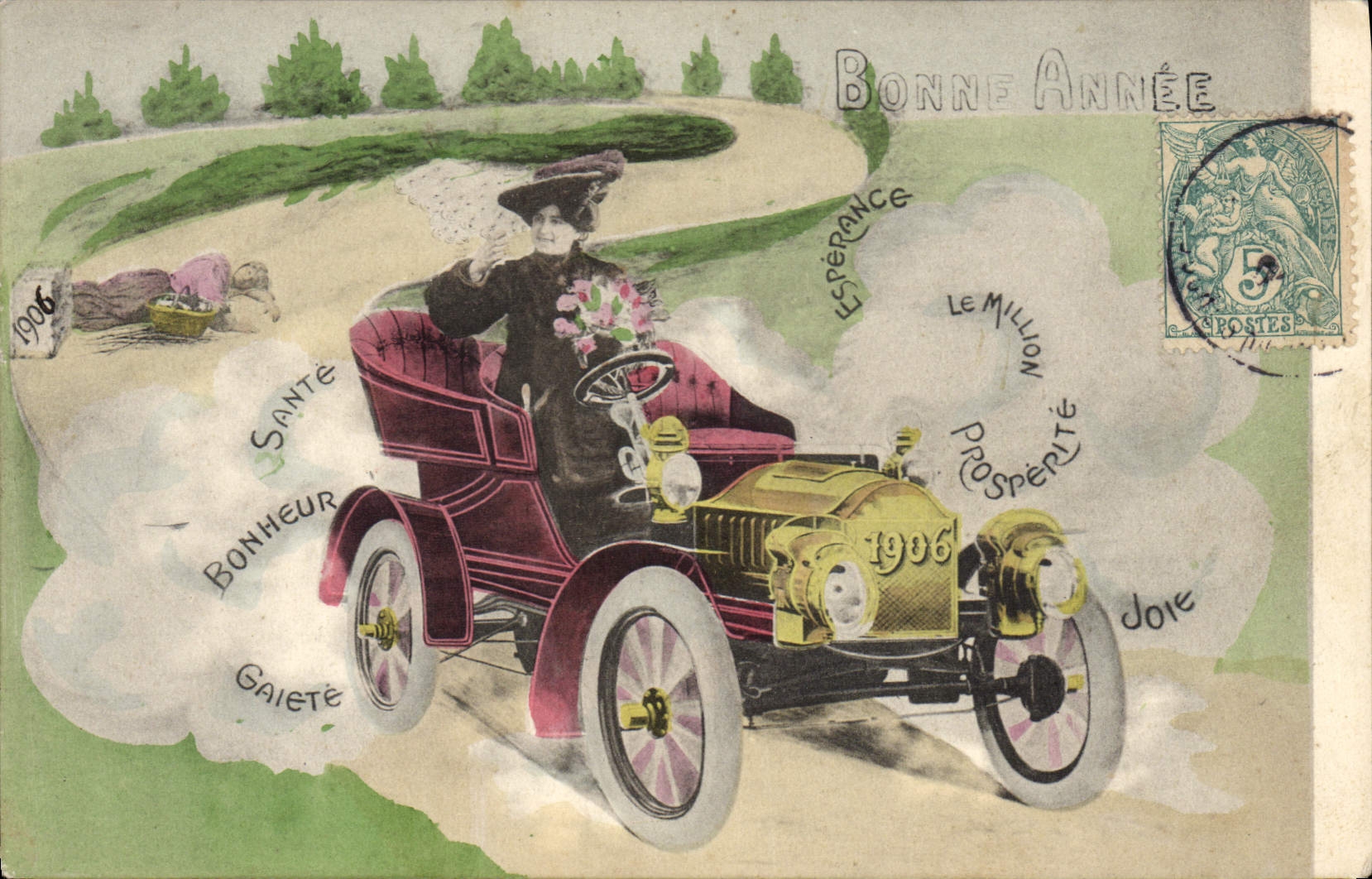 CPA Fantaisie Femme Automobile 