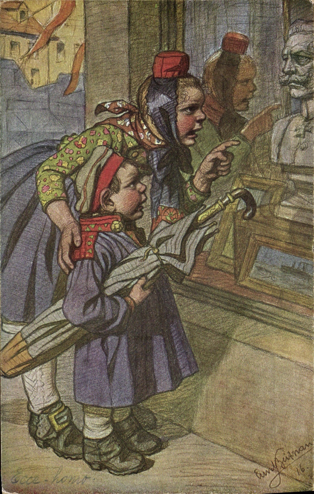CPA Illustrateur Femme Enfant