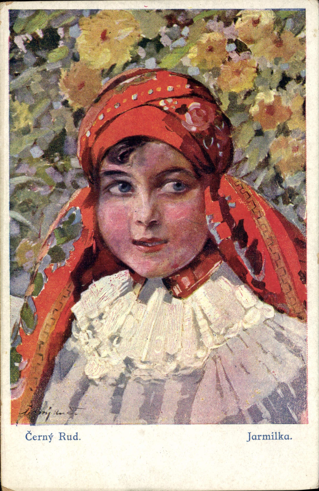 VINTAGE POSTCARD Illustrator Cerny Rud Jarmilka