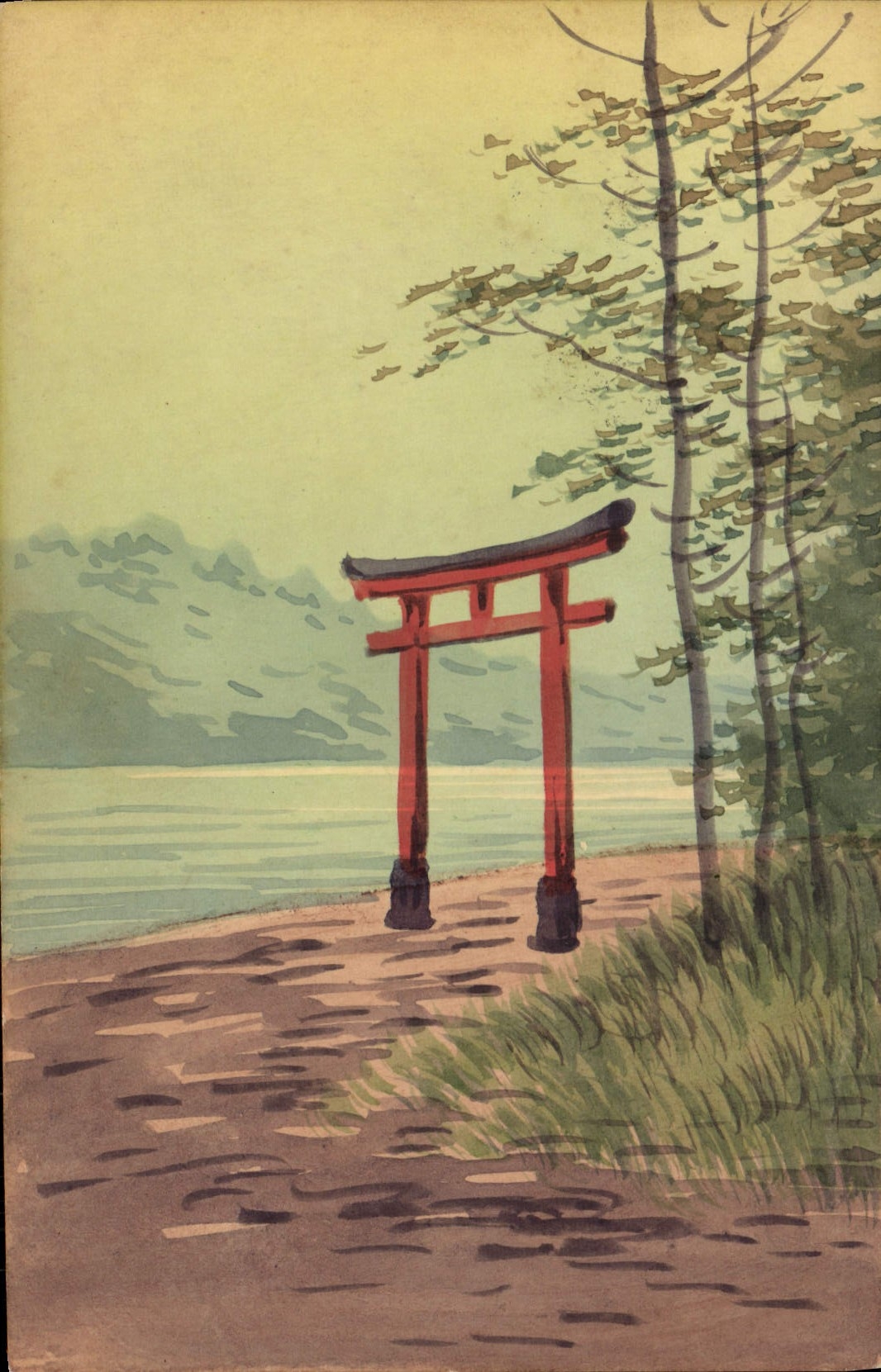 VINTAGE POSTCARD Japanese Japan Carries