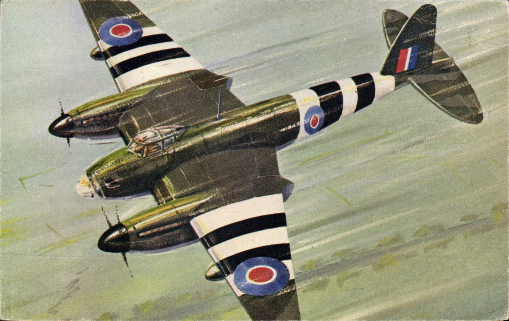 VINTAGE POSTCARD Plane Mosquito Aviation of the RAF
