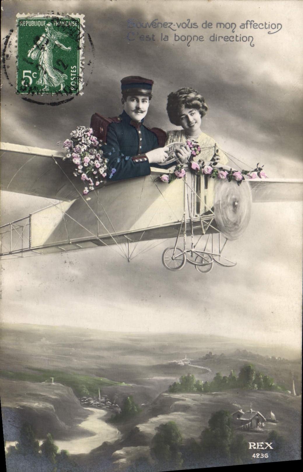 CPA Avion Aviation Femme