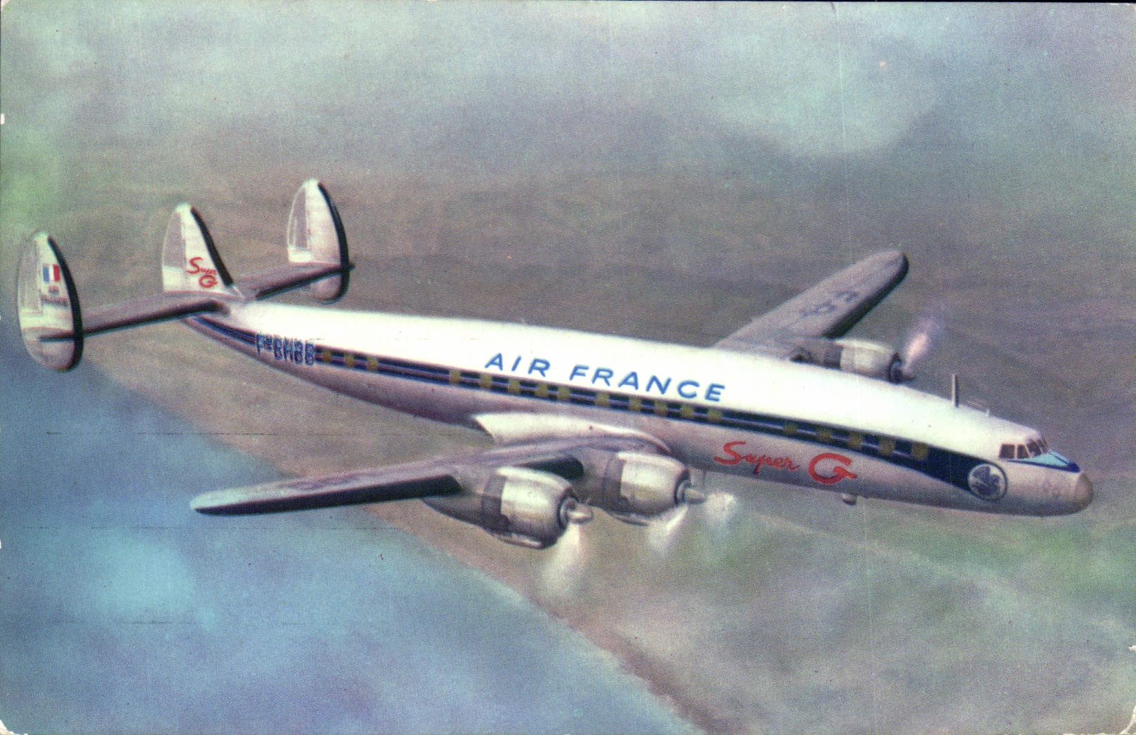 CPA Avion Aviation Air France Lockheed Super G Constellation