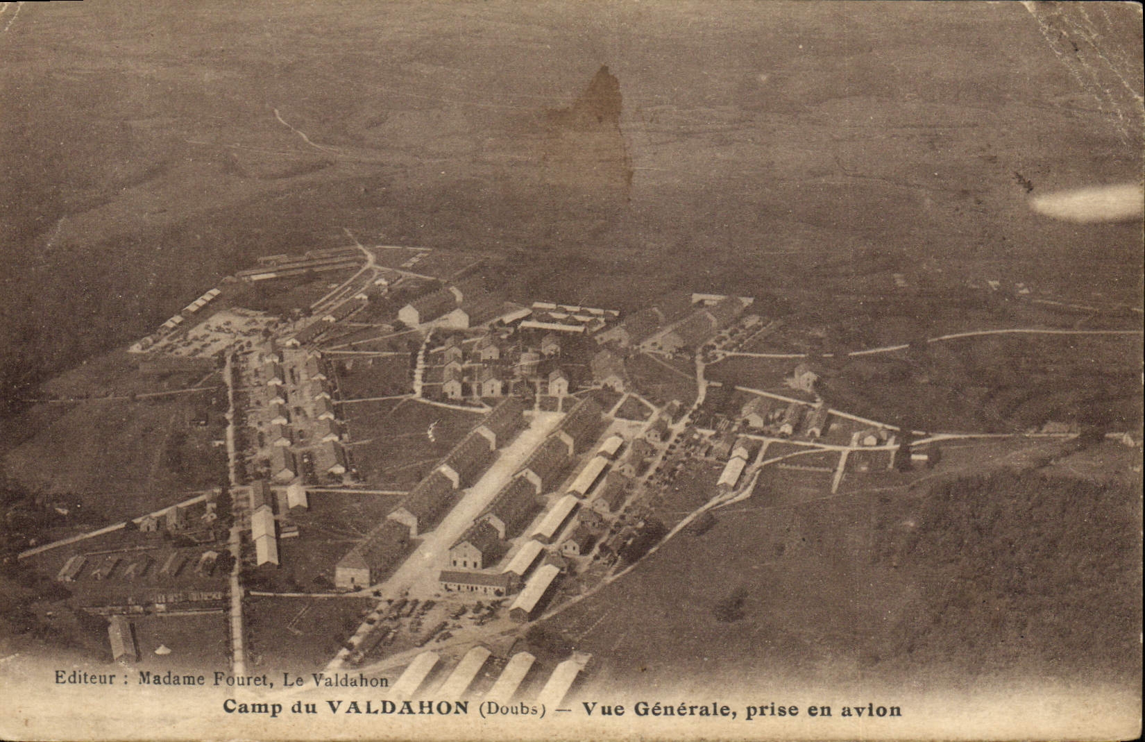 VINTAGE POSTCARD Camp of Valdahon View taken in the Militaria plane