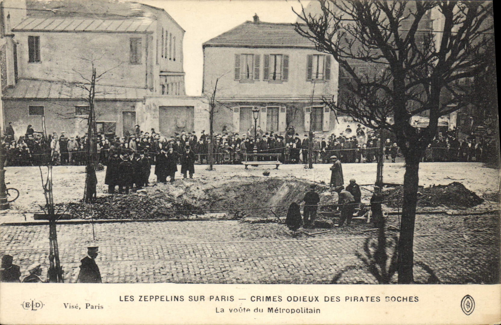 La POSTAL Dirigeable de la VENDIMIA los zepelines tiene París la cámara acorazada del subterráneo del subterráneo