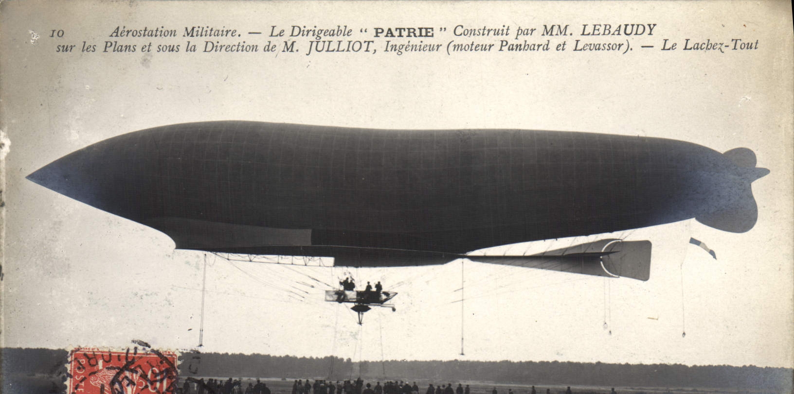 CPA Dirigeable Zeppelin Aerostation militaire Dirigeable patrie Lebaudy