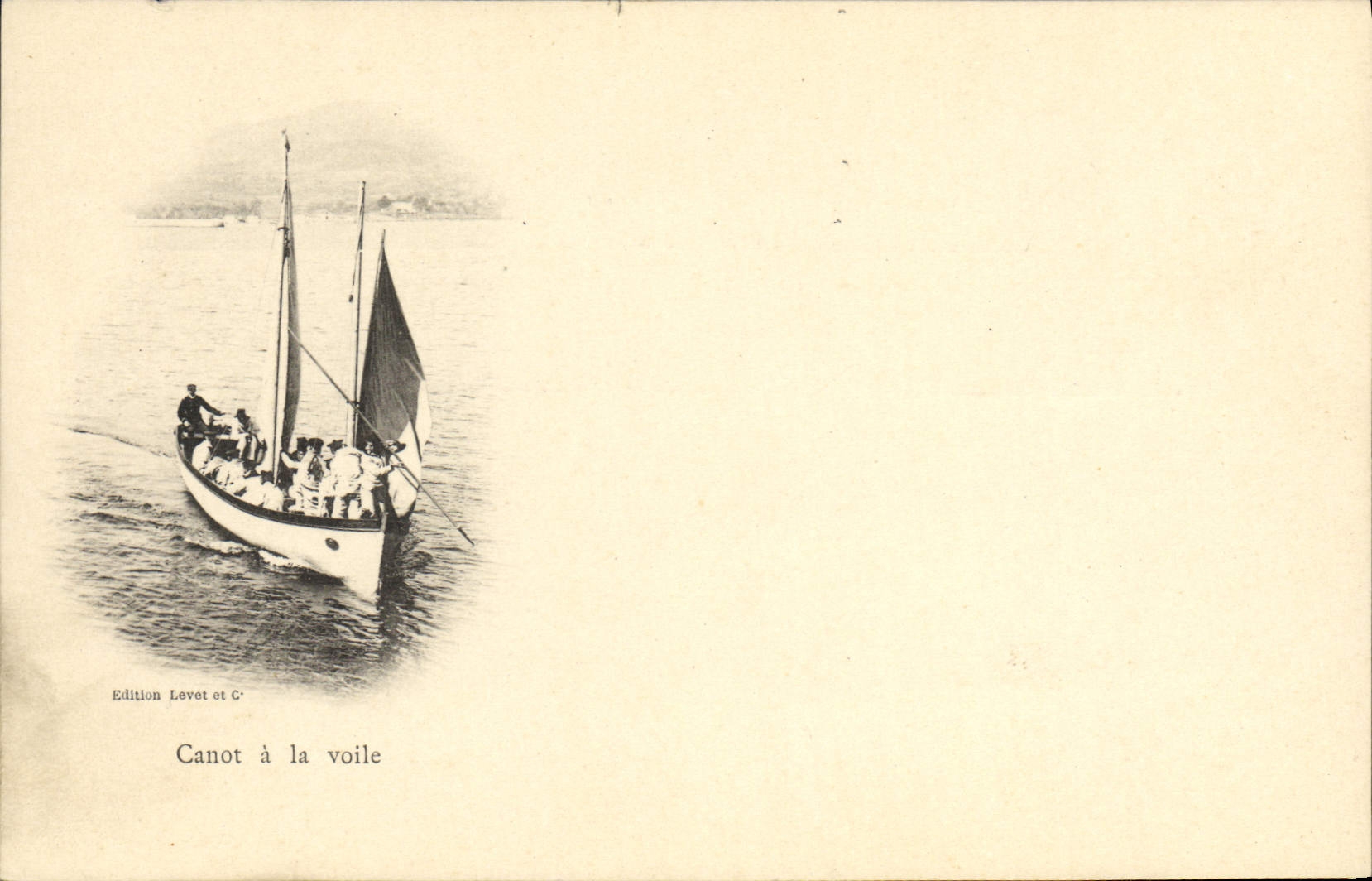 VINTAGE POSTCARD Boat War Boat with the veil Boat