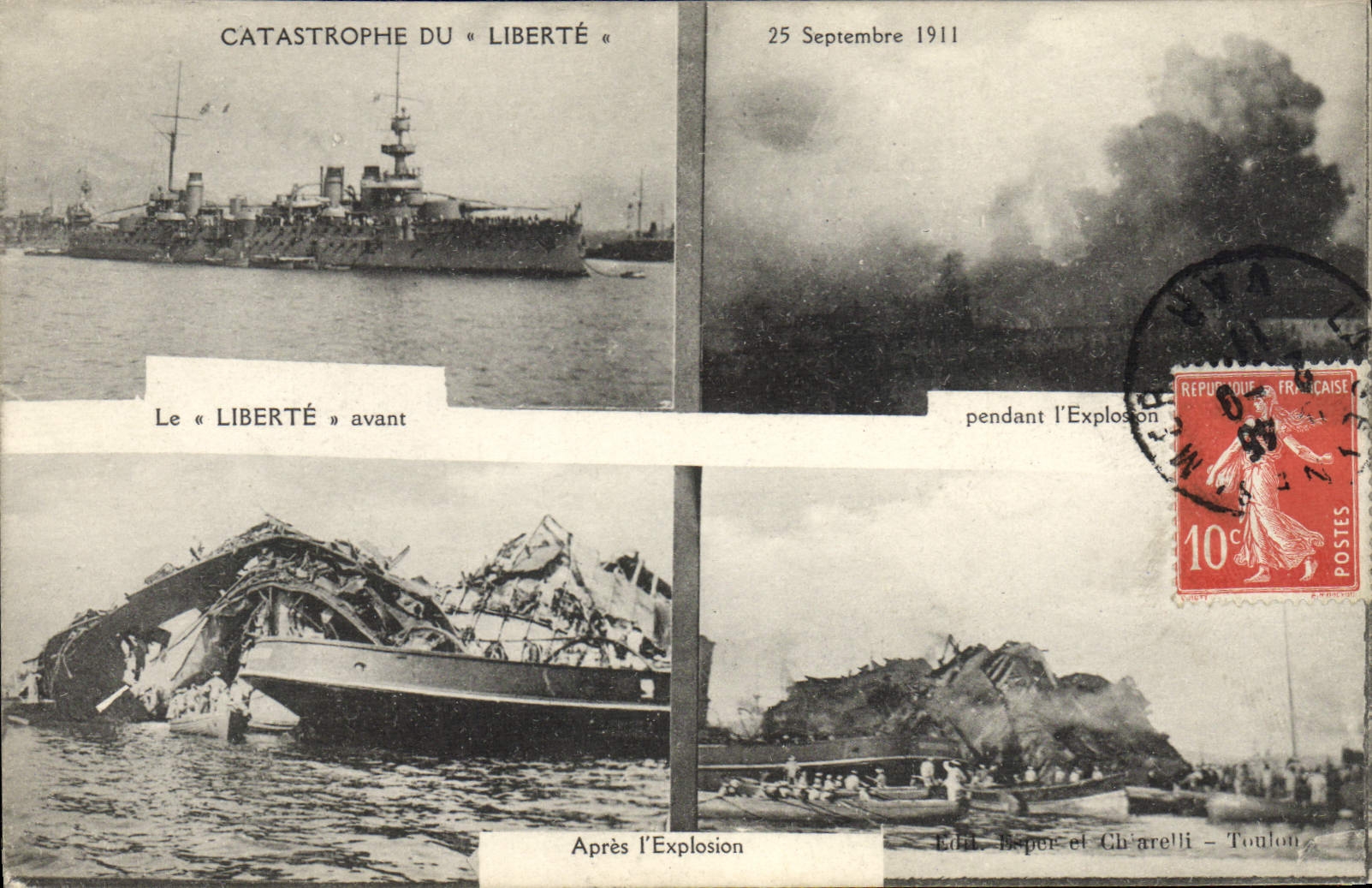 CPA Bateau Guerre Catastrophe du Liberte 