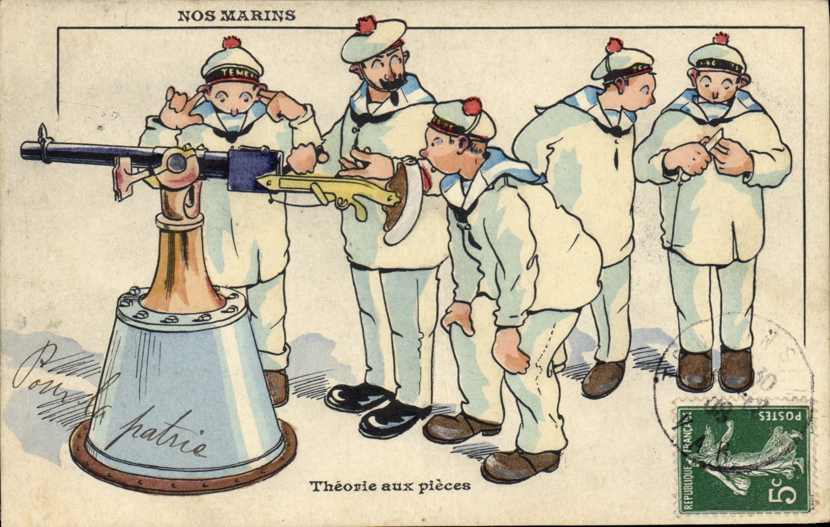 CPA Marins Illustrateur Gervese Bateau Guerre Theorie aux pieces 