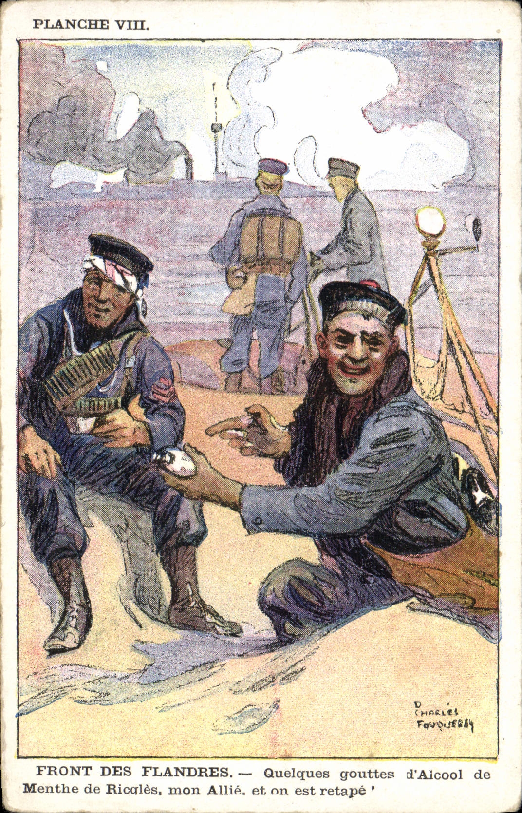CPA Marins Front des Flandres Quelques gouttes d'alcool de menthe de Ricqles 