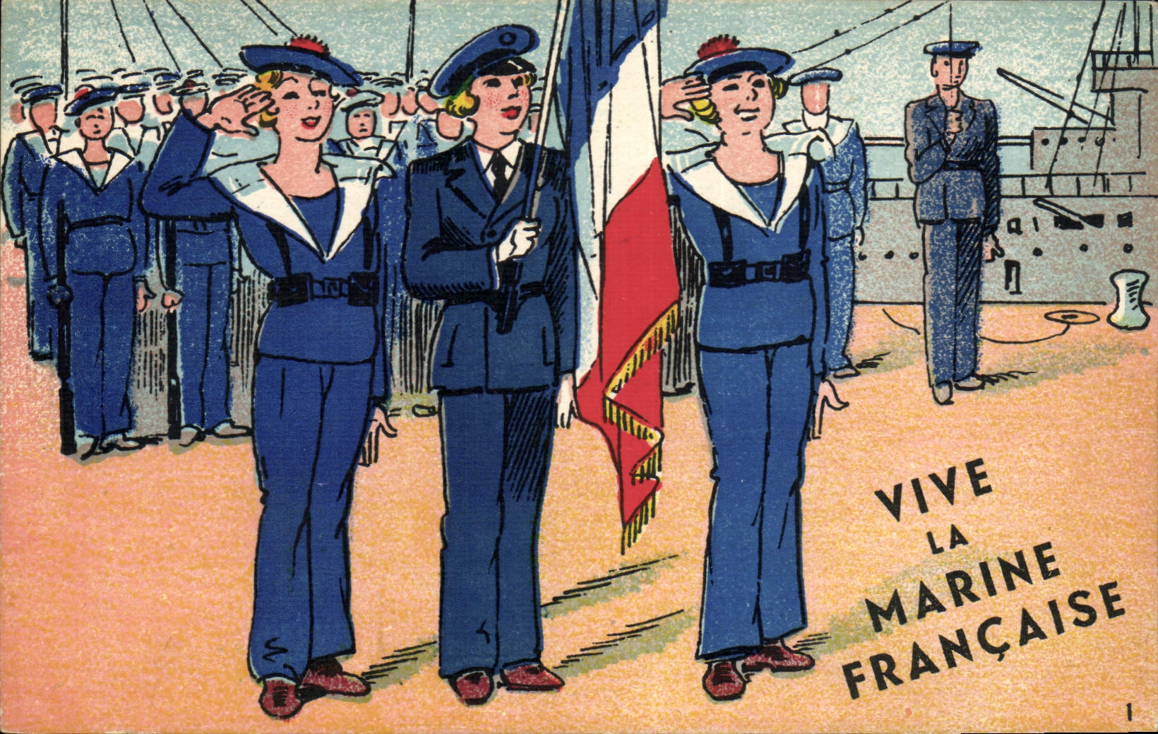 CPA Marins Vive la marine Francaise