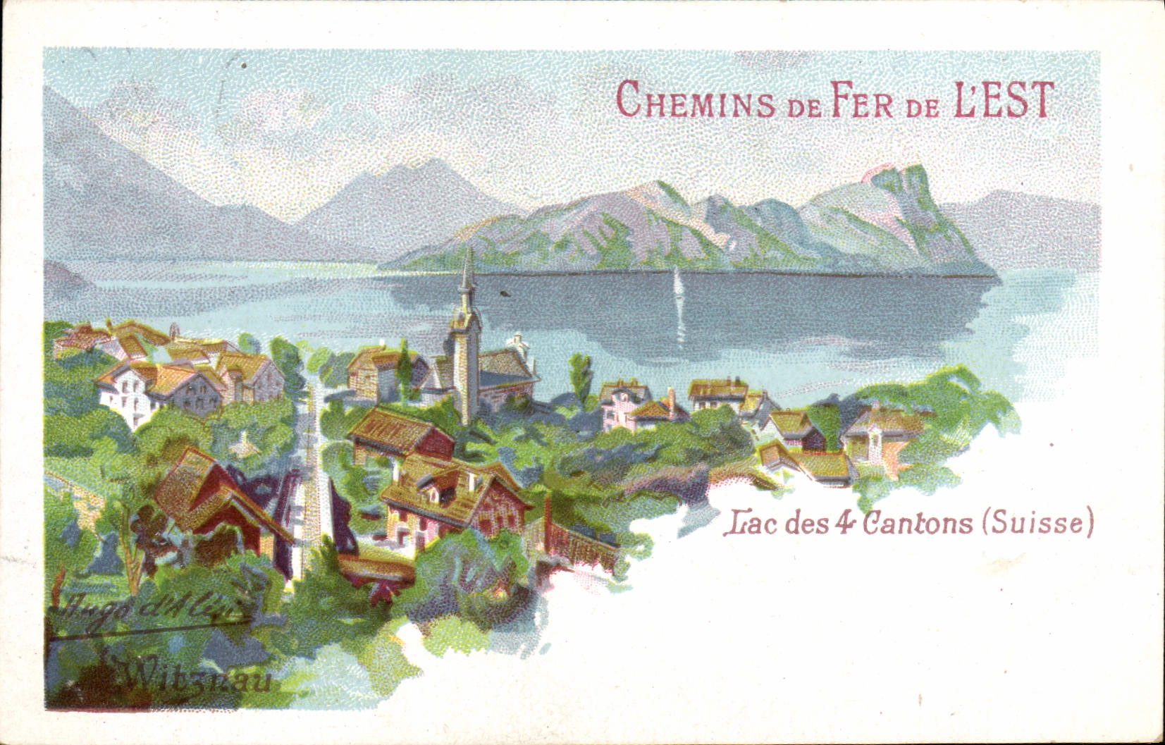 CPA Train Chemins de fer de l'Est Lac des 4 cantons Suisse