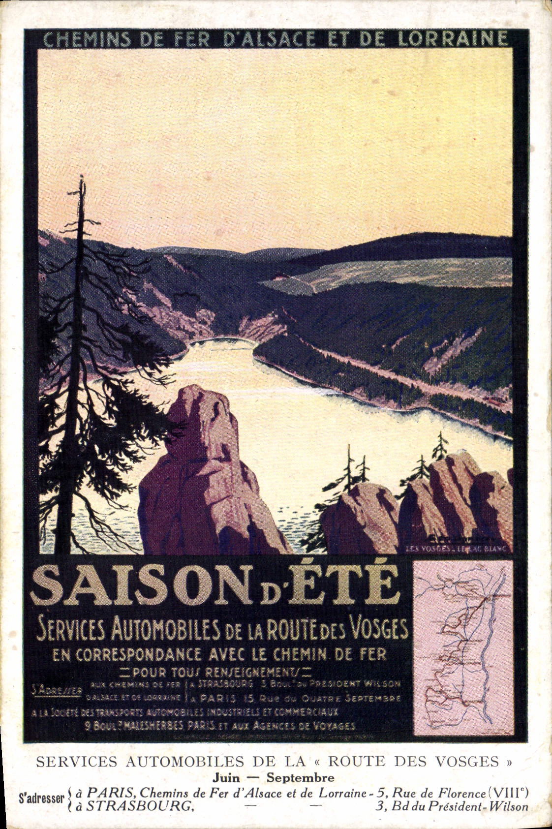 VINTAGE POSTCARD Train Railroads of Alsace and Lorraine Season of ett