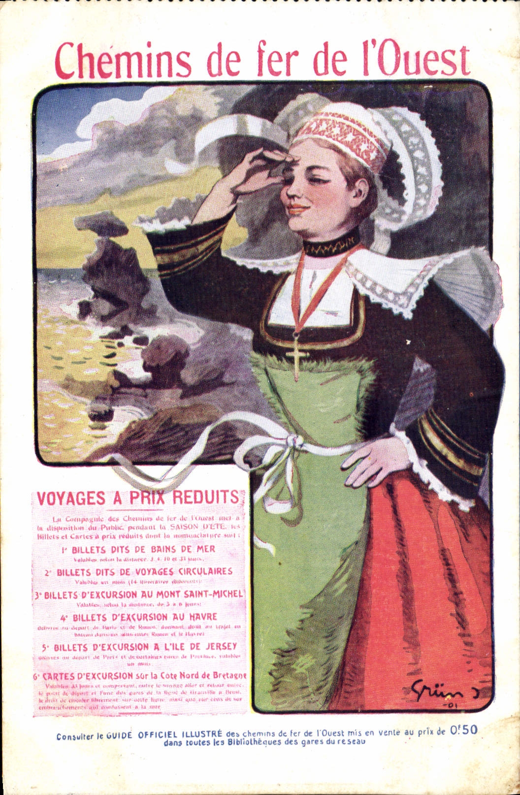 CPA Train Chemins de fer de l'Ouest Folklore