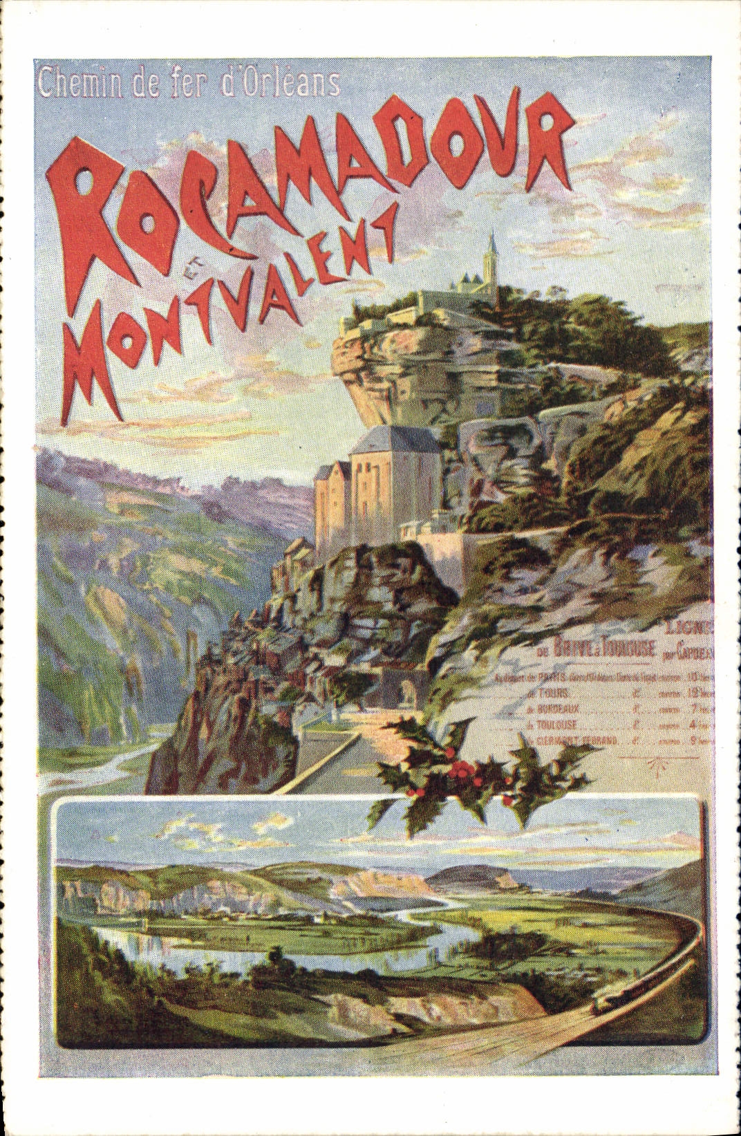 VINTAGE POSTCARD Train Railroad of Orleans Rocamadour Montmalent