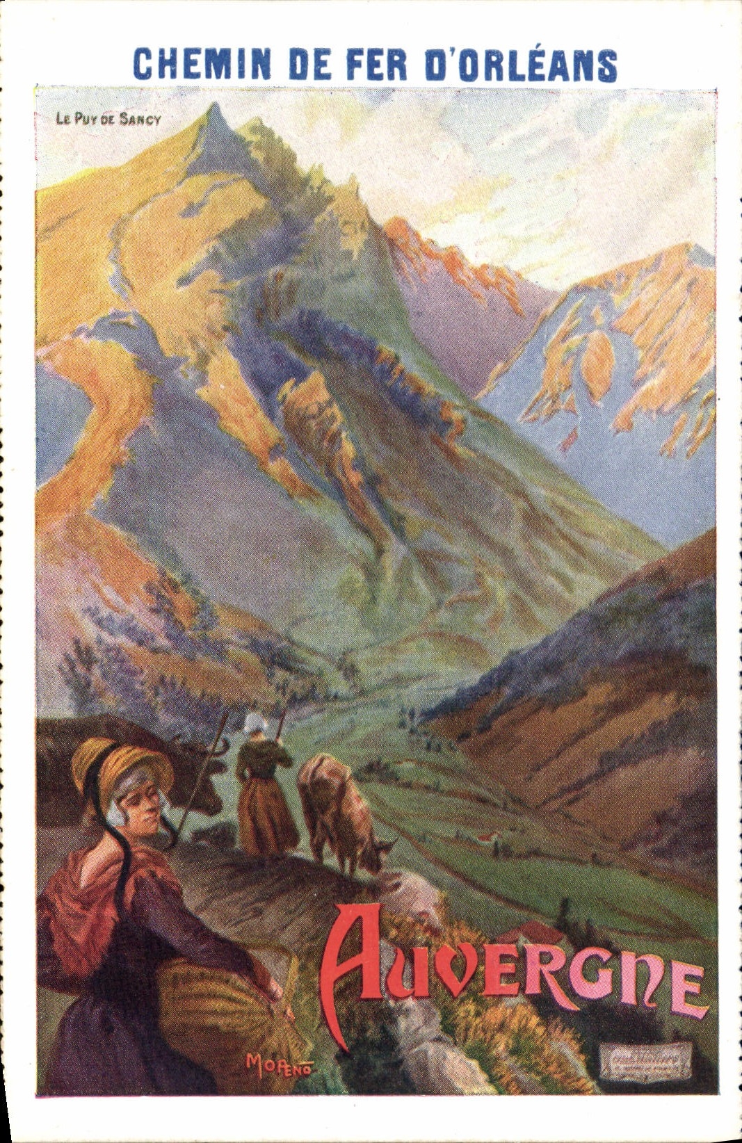 CPA Train Chemins de fer d'Orleans Auvergne Moutons