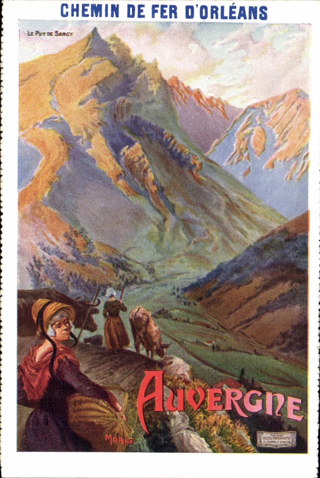 VINTAGE POSTCARD Train Railroad of Orleans Auvergne