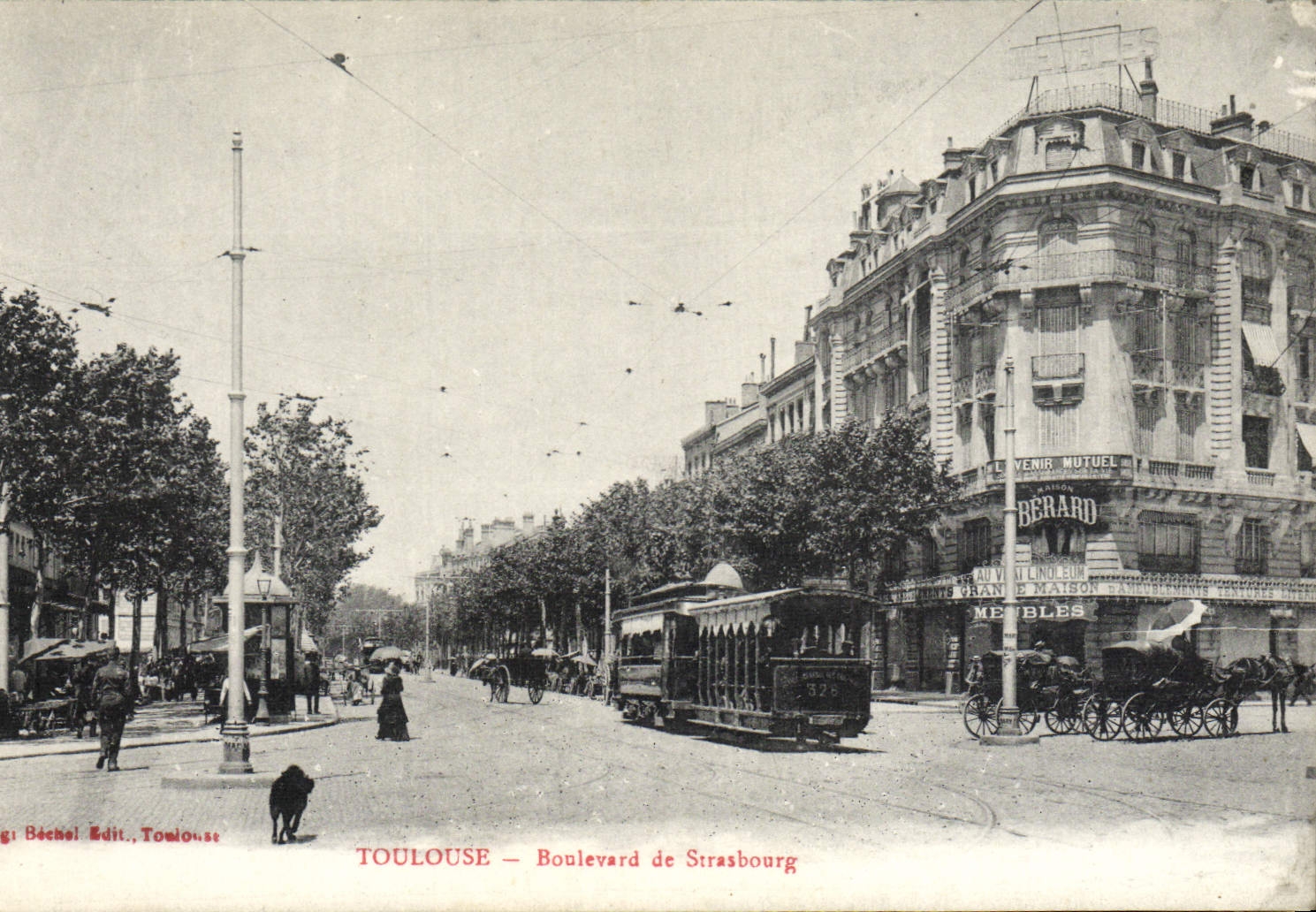 Bulevar de Toulouse de la tranvía de la POSTAL de la VENDIMIA de Estrasburgo