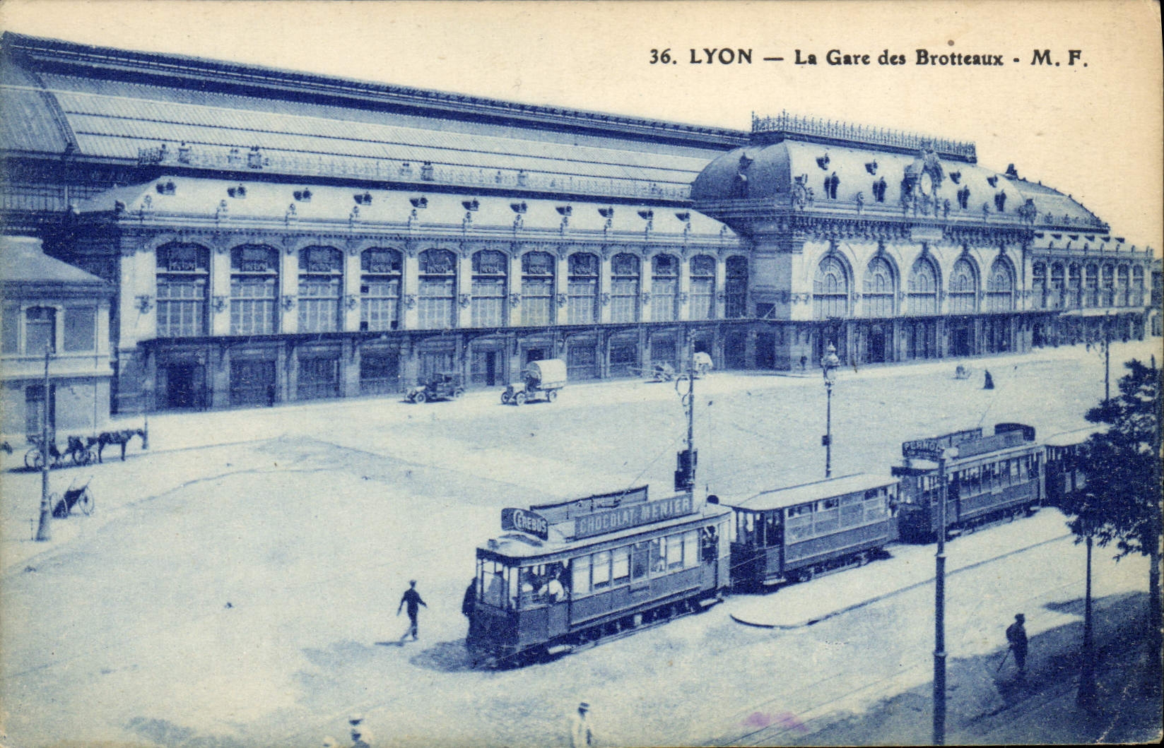 CPA Tramway Lyon La gare des Brotteaux