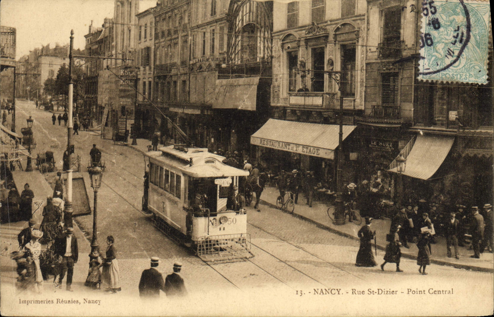 Central del punto del St Dizier de la calle de Nancy de la tranvía de la POSTAL de la VENDIMIA
