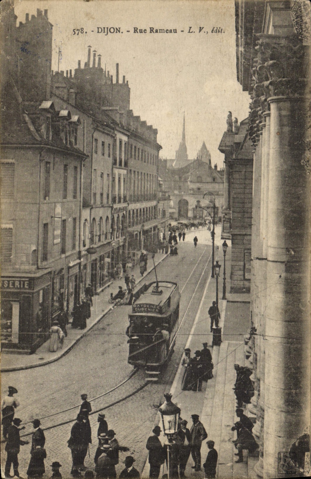 CPA Tramway Dijon Rue Rameau 