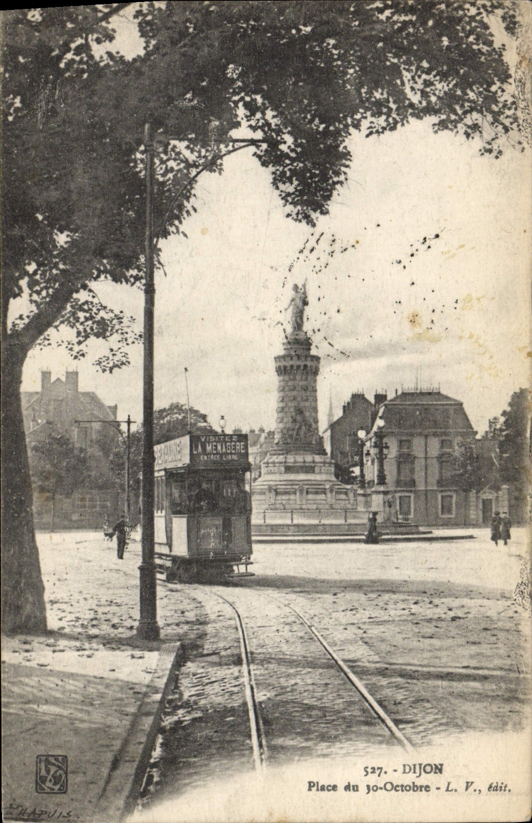 CPA Tramway Dijon Place du 30 octobre La Menagere 
