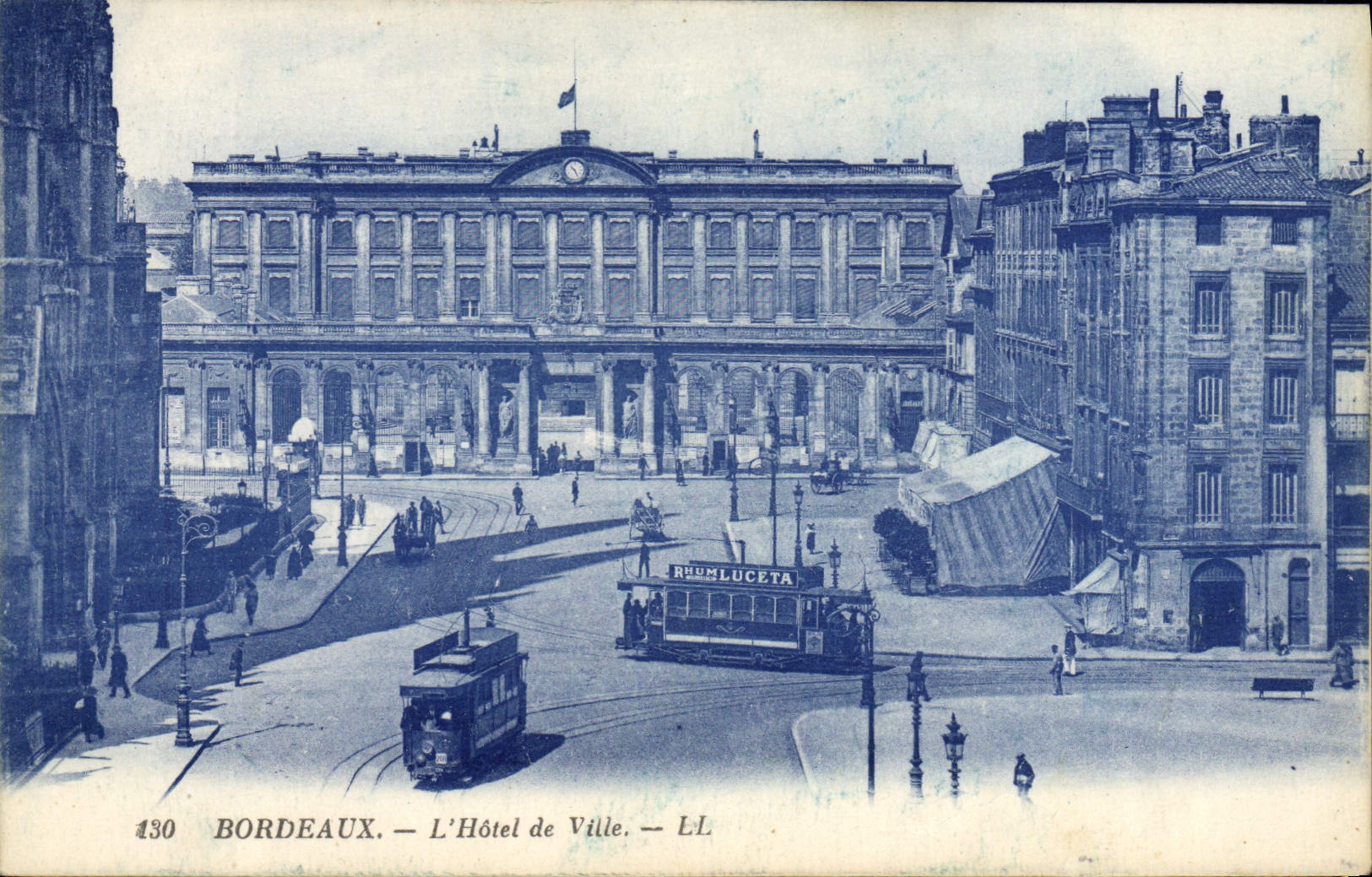 CPA Tramway Bordeaux L'hotel de ville Luceta