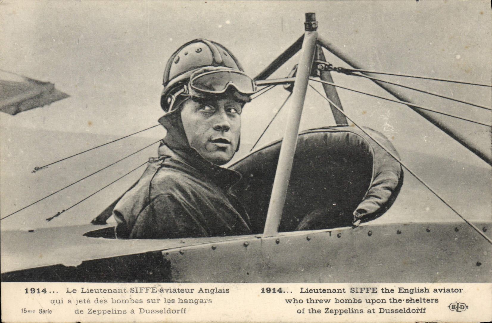 CPA Avion Aviation Le lieutenant Siffe Aviateur Anglais qui a jete des bombes sur les hangards de Zeppelins a Dusseldorf