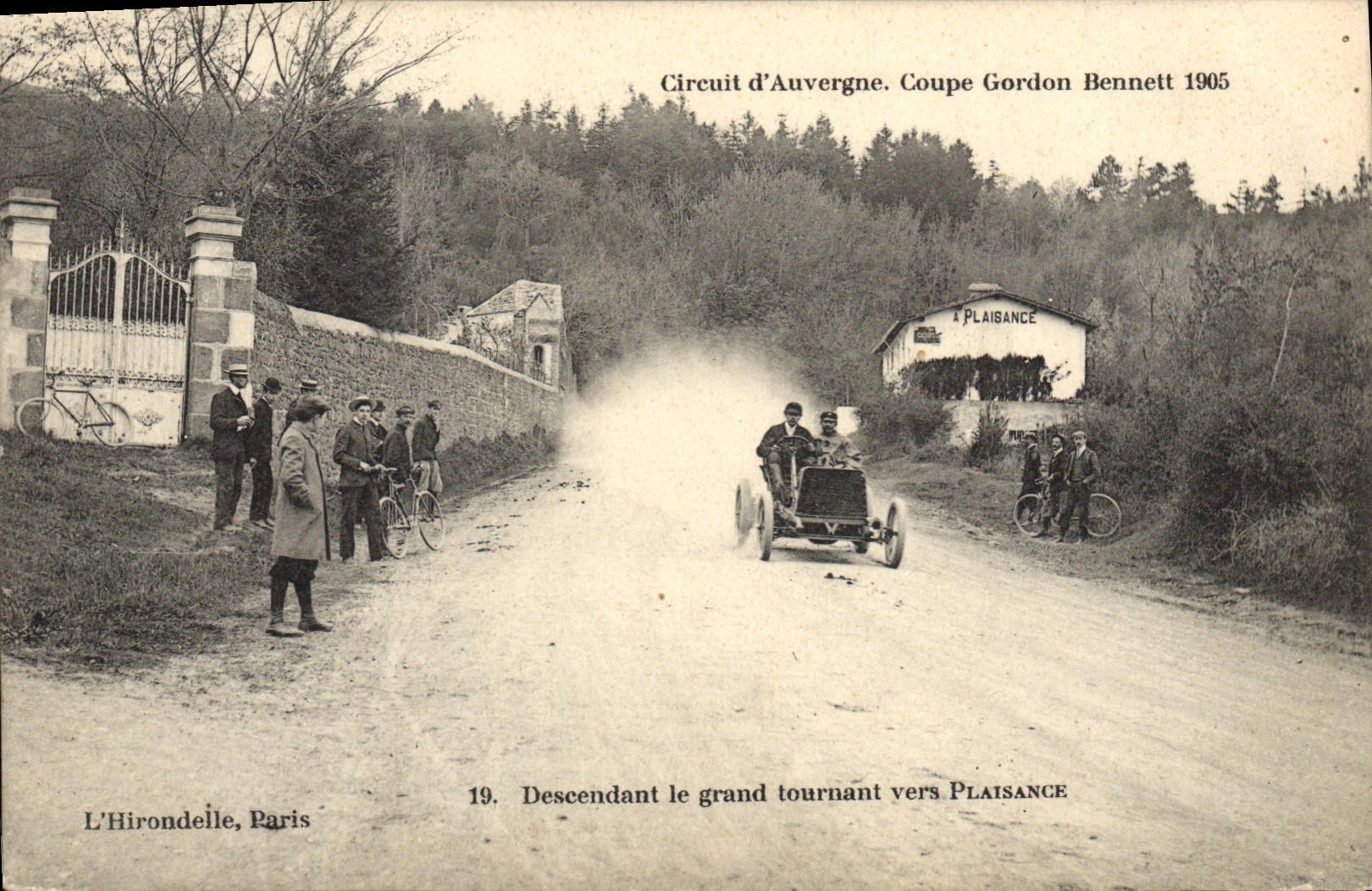 CPA Automobile Circuit d'Auvergne Coupe Gordon Bennett 1905 Descendant le grand tournant vers Plaisance 