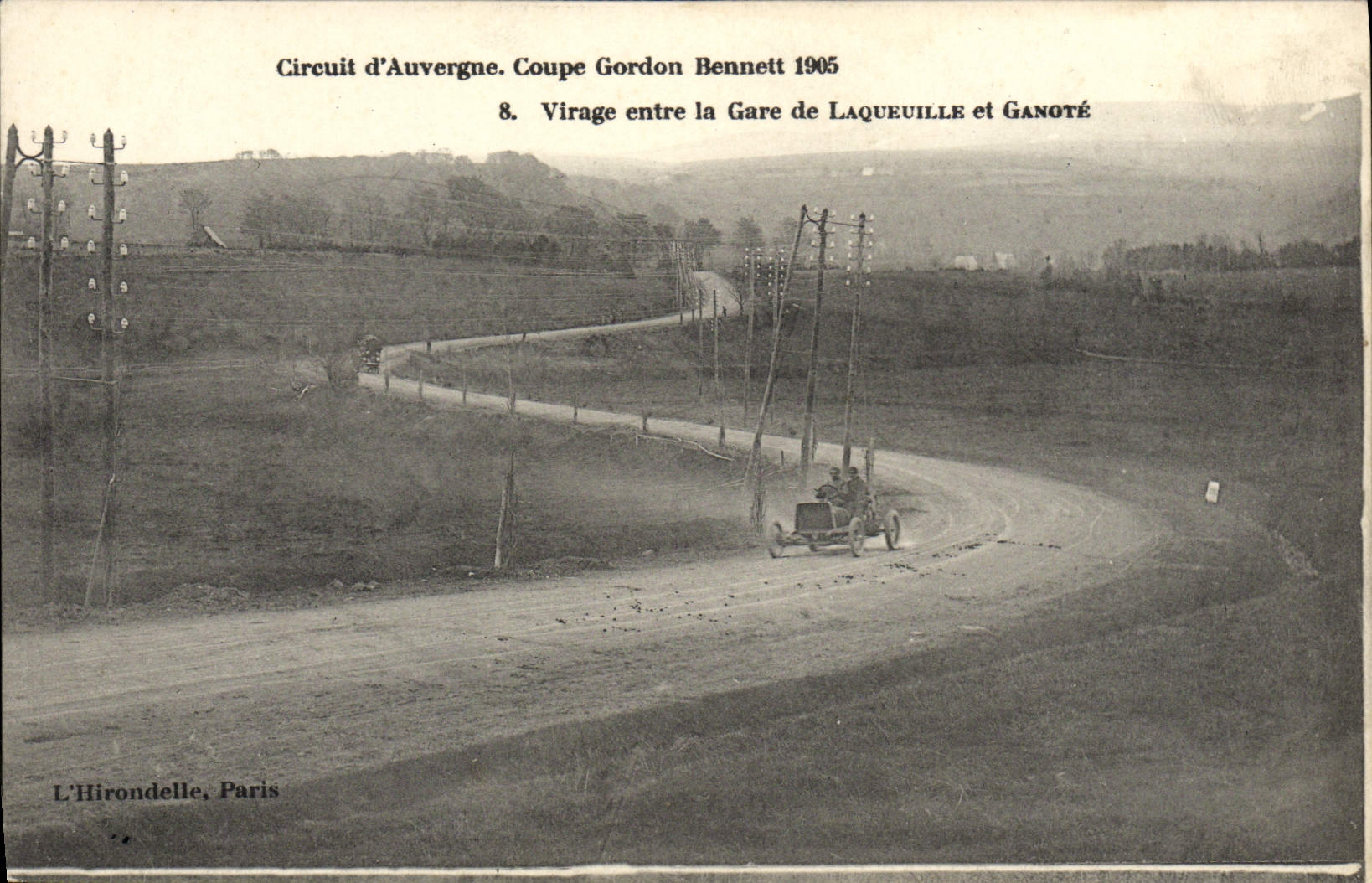 CPA Automobile Circuit d'Auvergne Coupe Gordon Bennett 1905 Virage entre la gare de Laqueuille et Ganote